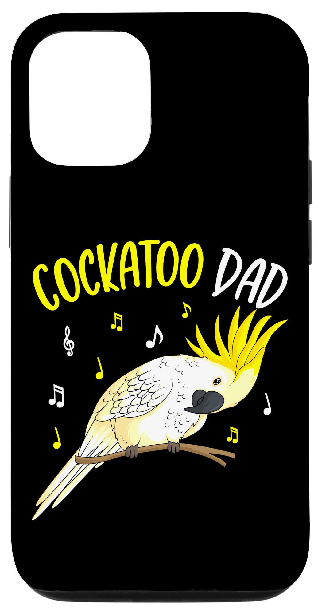 Funny Parrot Bird iPhone 12/12 Pro Case for Men - Cute Cockatoo Dad Design Protective Phone Cover - Perfect Gift for Bird Lovers & iPhone Users (Home, Office, Travel Use)