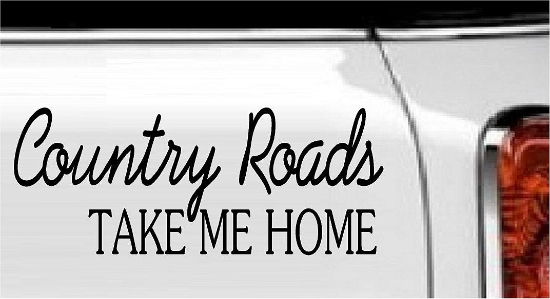 Country Roads Take Me Home Vinyl Wall Decal - Home Decor Sticker for Bedroom, Living Room, Nursery & Office - Perfect for Country Music Fans & Rustic Home Decor