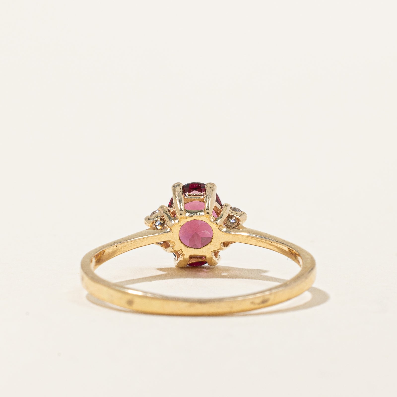0.90ct Rhodolite Garnet & Diamond Ring - 0.04ctw Total Diamond Weight - Size 6.25 - Elegant Jewelry for Engagement, Anniversary & Special Occasions