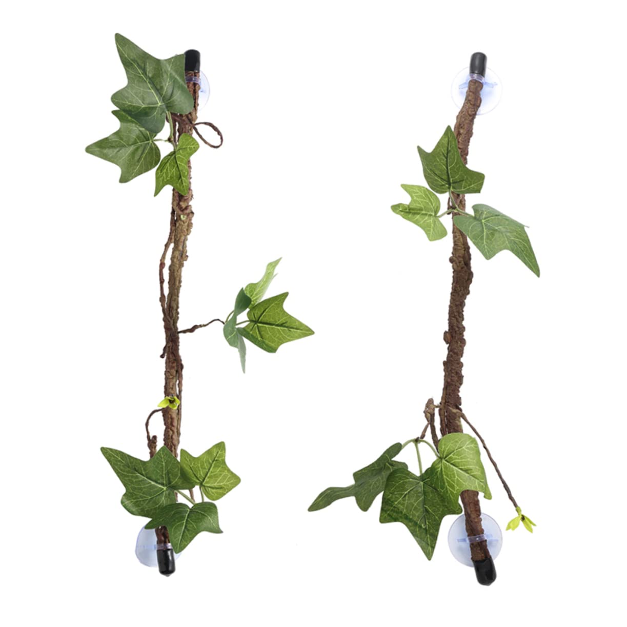 Ipetboom 2-Pack Reptile Habitat Decor - Miniature Faux Rattan Vines & Plants for Terrarium, Glass Tank, Snake & Lizard Enclosures - Realistic Plastic Artificial Plants for Reptile Landscaping (Perfect for Bearded Dragons, Geckos & Tropical Terrariums)