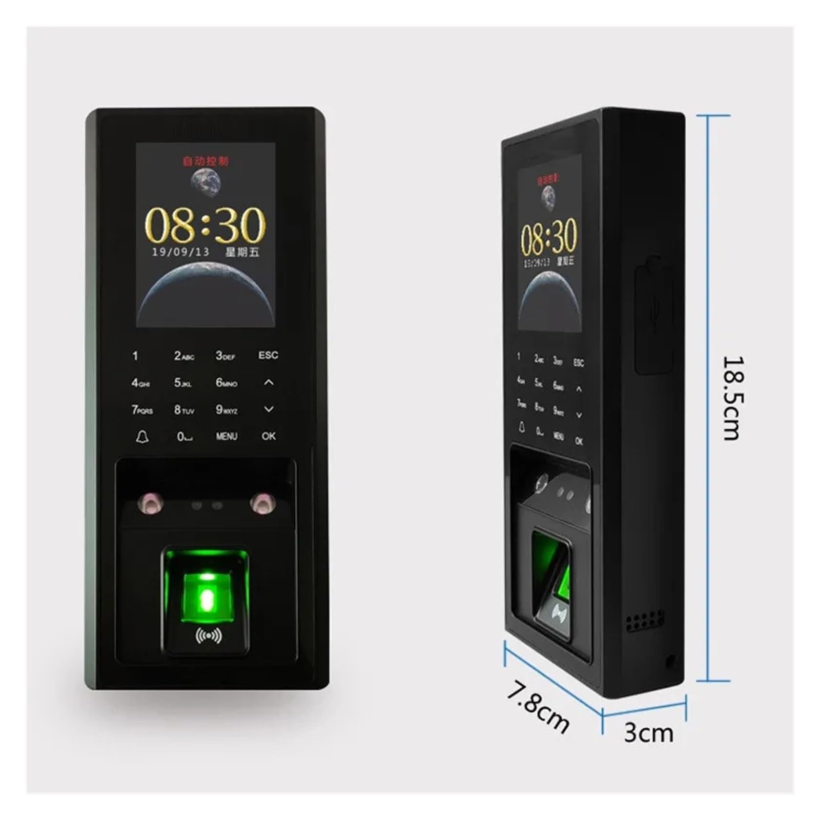 Biometric Time Clock with Face Recognition & Fingerprint Scanner - All-in-One Smart Attendance System for Office, School, Warehouse (Supports RFID Card & PIN Unlock) - Perfect for Employee Time Tracking & Access Control