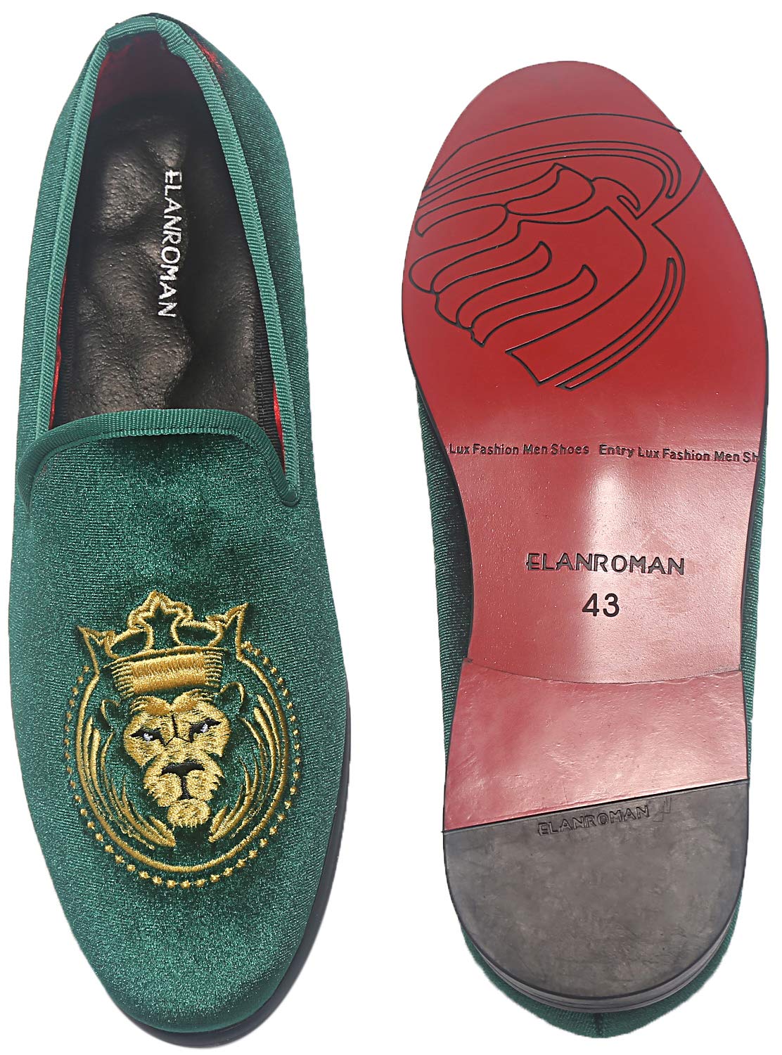 Premium Men's Velvet Loafers - Fashion Embroidered Slip-On Dress Shoes for Wedding, Prom & Party | ELANROMAN Comfortable Formal & Casual Wear for Special Occasions