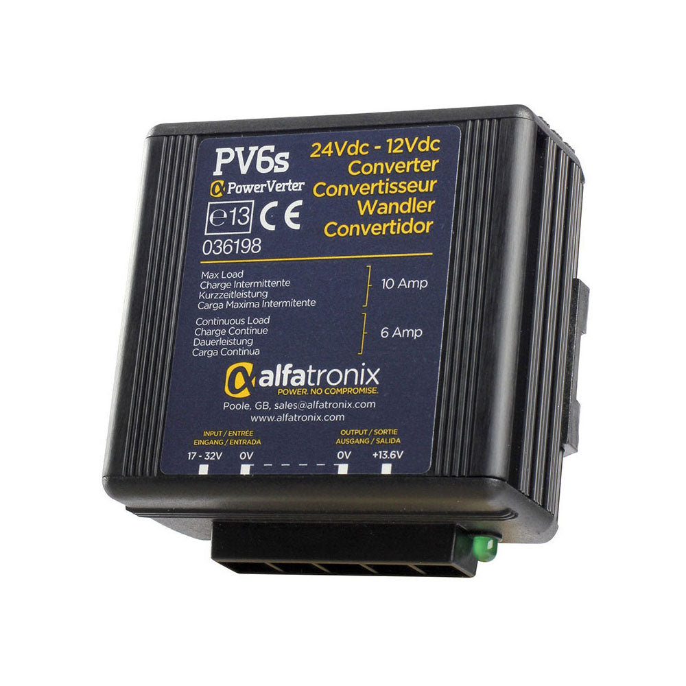 Alfatronix 24V to 12V DC Power Converter 6A Non-Isolated Voltage Transformer - Perfect for Car Audio, RV, Boat & Solar Power Systems