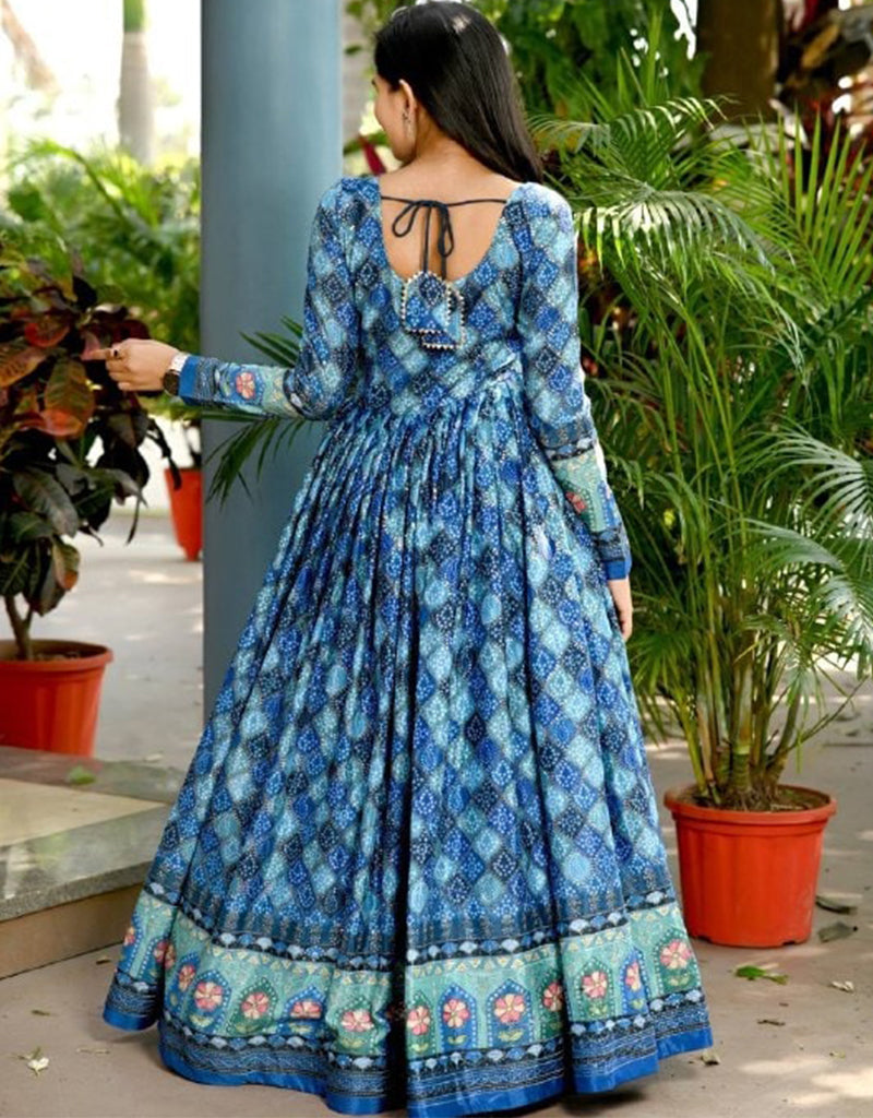 Stylish Blue Designer Functional Wear Heavy Ready-Made Gown for Women - Perfect for Weddings, Parties & Special Occasions
