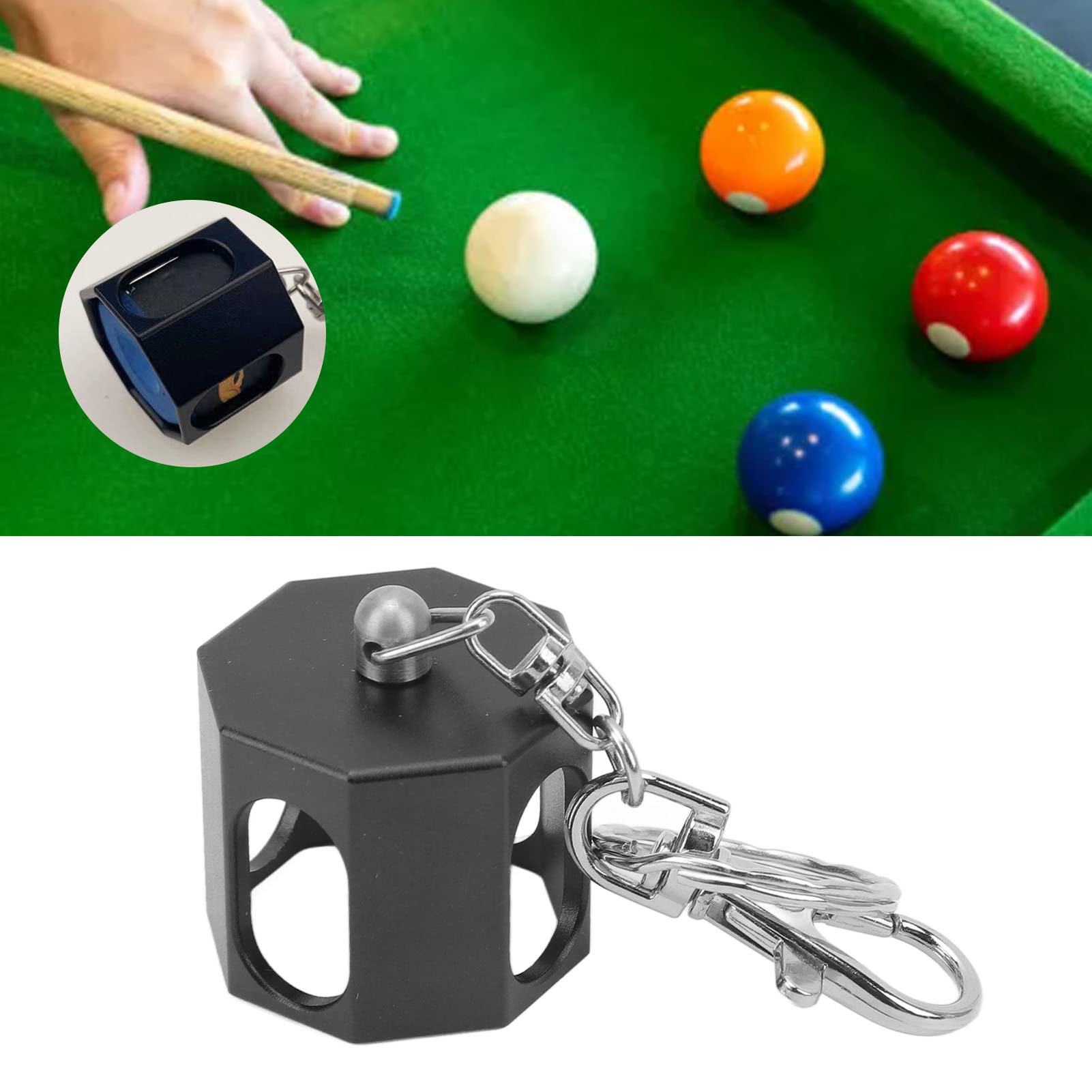 Keenso Black Aluminum Alloy Billiard Chalk Holder - Durable Pool Cue Chalk Cover for Professional & Home Use | Perfect for Bars, Game Rooms & Pool Halls