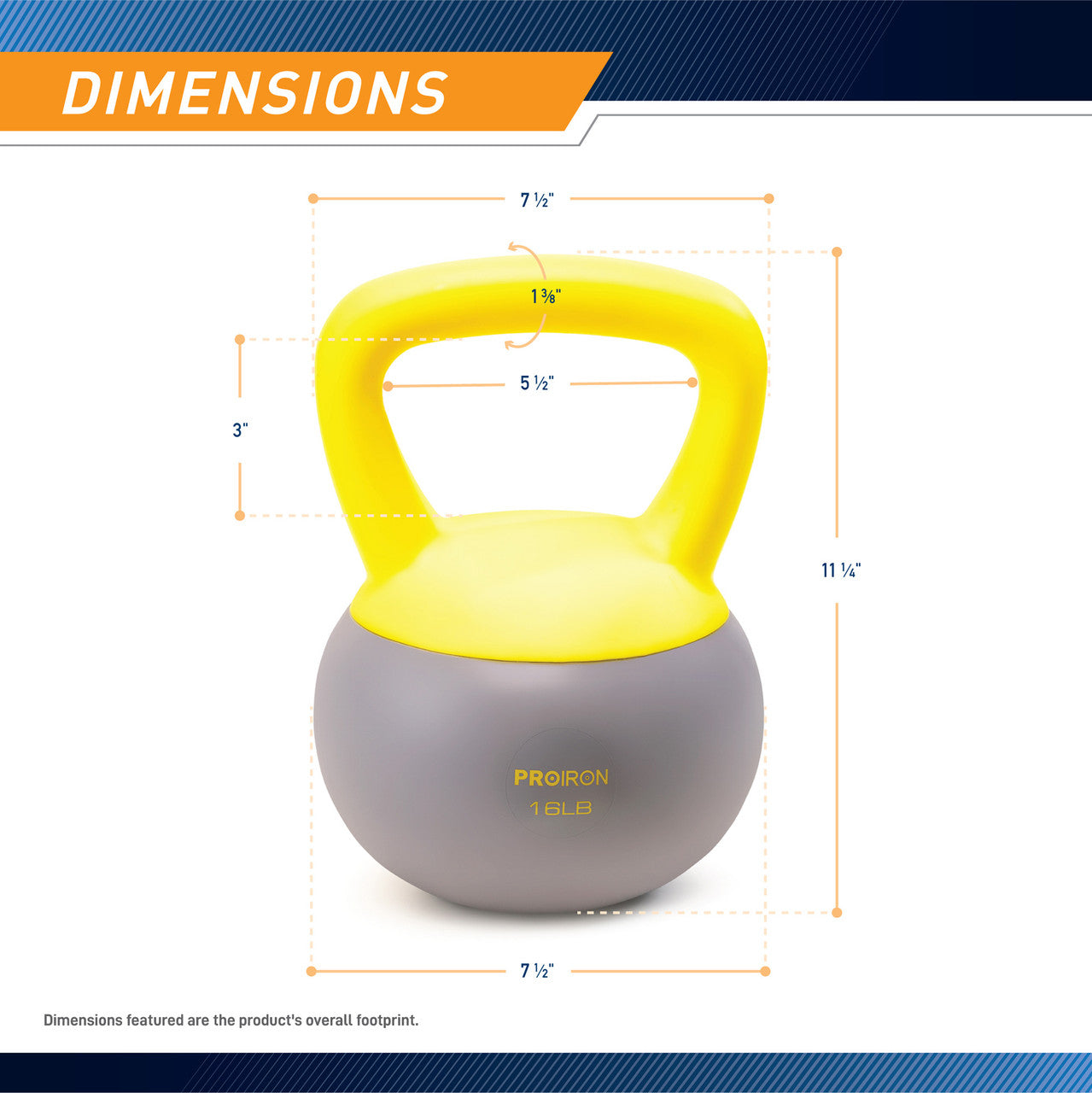 16lbs Soft Kettlebell with Iron Sand Fill - Non-Slip Handle for Home Gym & Strength Training - Perfect for HIIT, CrossFit & Functional Fitness Workouts | ProIron HL16L