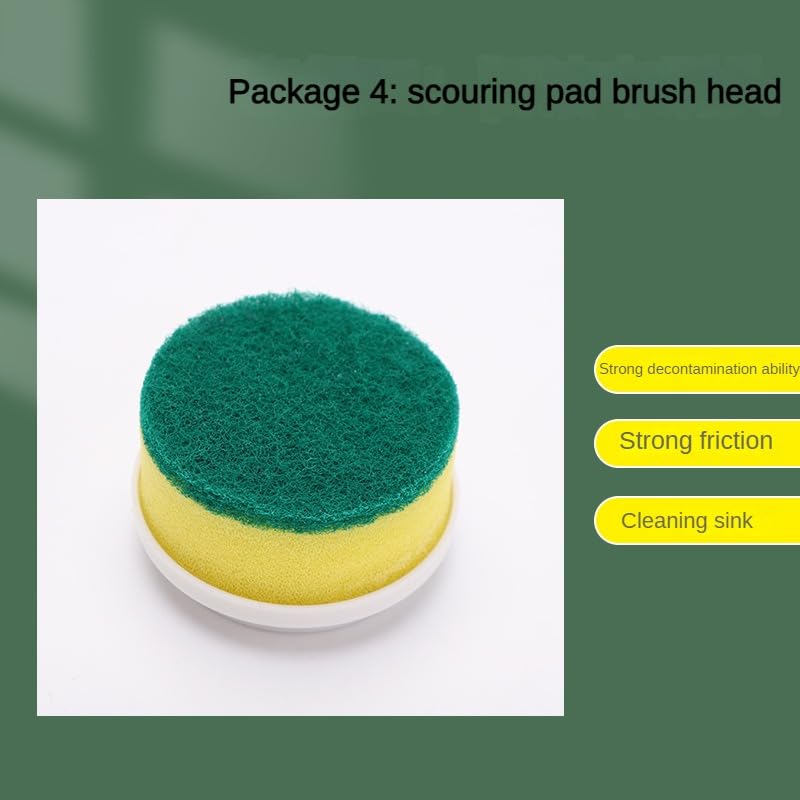 5-Pack Replacement Brush Heads for Electric Spin Scrubber - Compatible with ASIN B0C3BP86CQ - 5-in-1 Magic Cleaning Brush for Tile, Sink, Wash Basin, Bath & Shower - White - Perfect for Deep Cleaning Bathrooms, Kitchens and Hard-to-Reach Areas