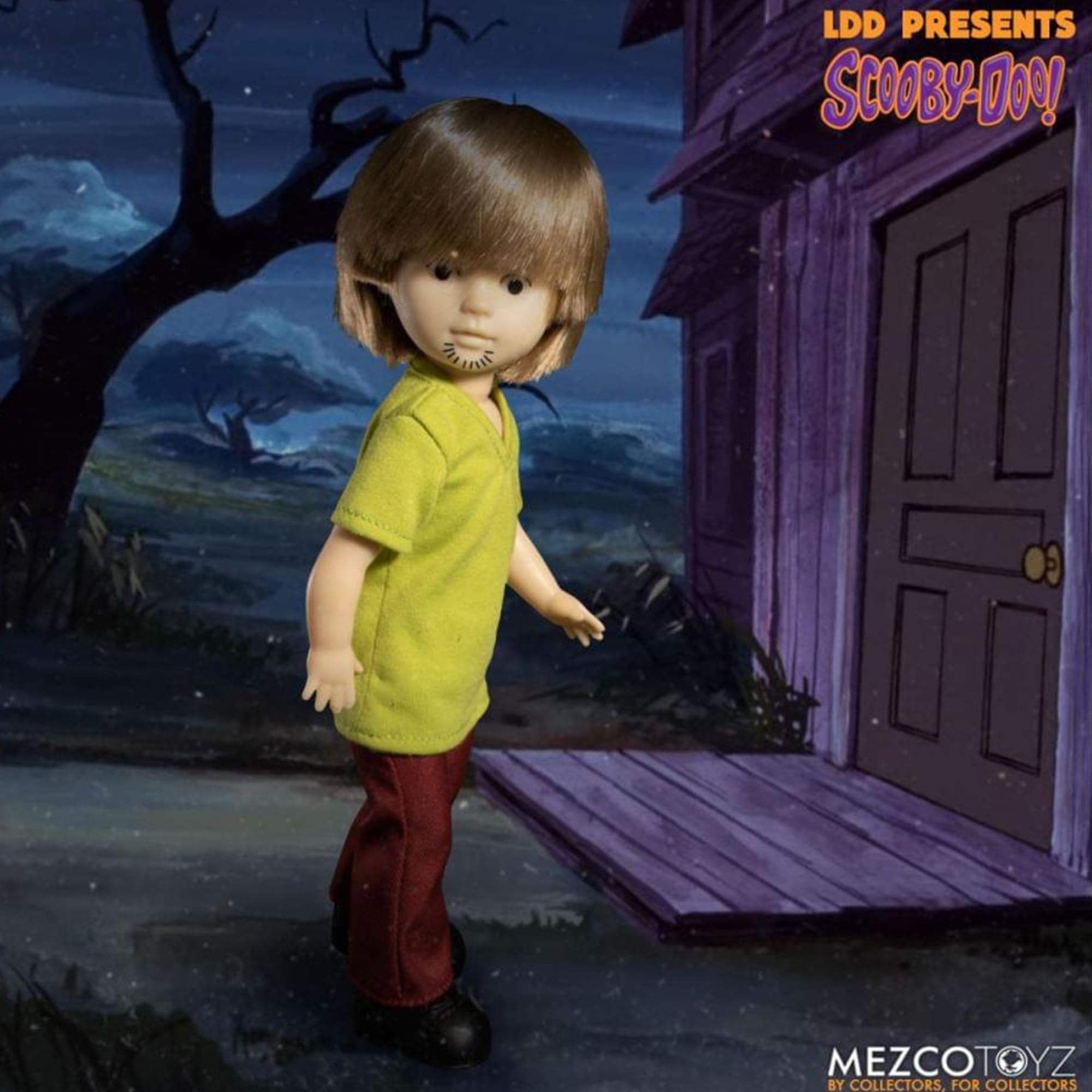 Mezco Toyz Scooby-Doo and Mystery Inc 10 Inch Living Dead Doll - Shaggy Green Action Figure | Collectible Horror Toy for Fans & Halloween Decor
