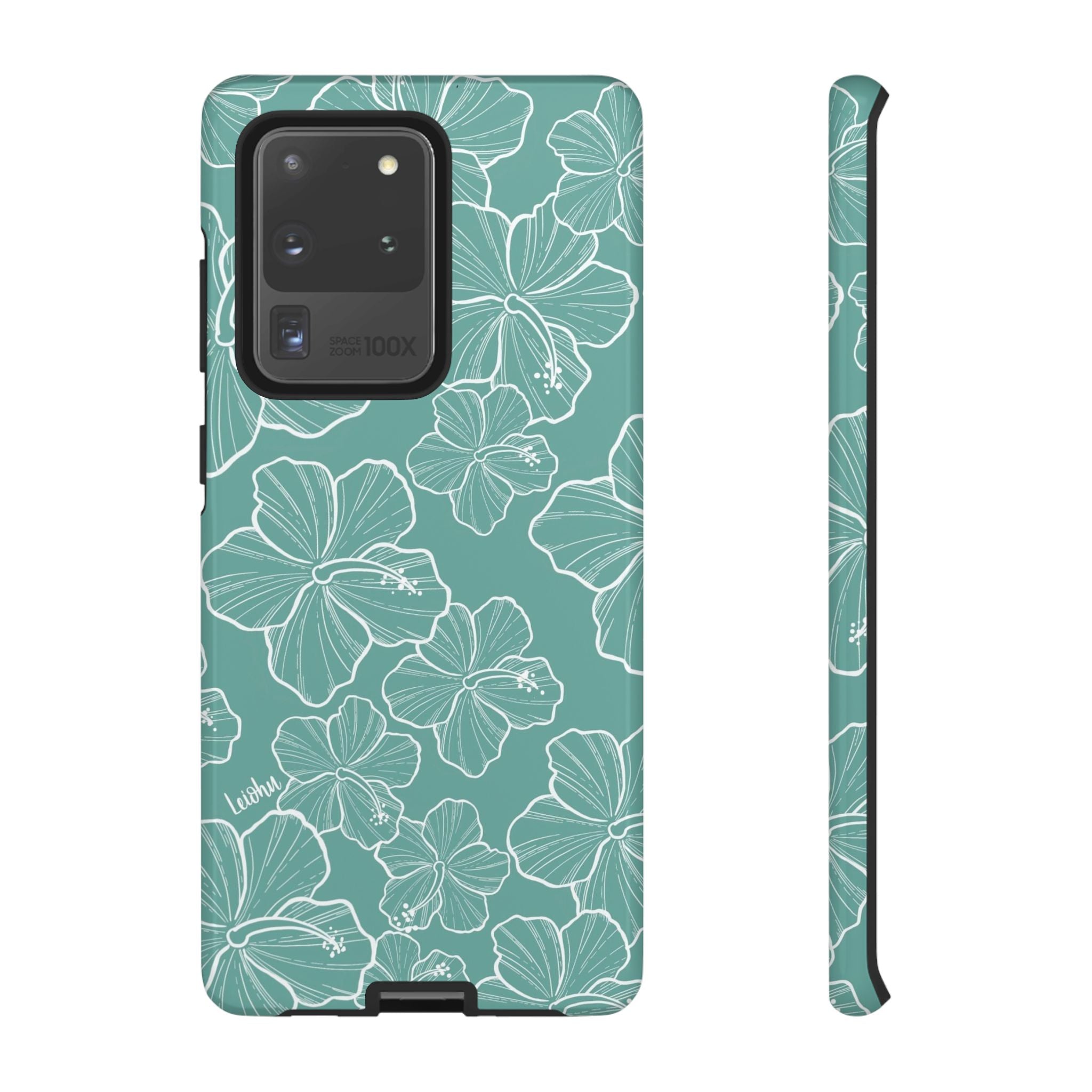 Premium Hibiscus Teal Samsung Galaxy Phone Case - Durable & Stylish Protection for Everyday Use, Work & Travel