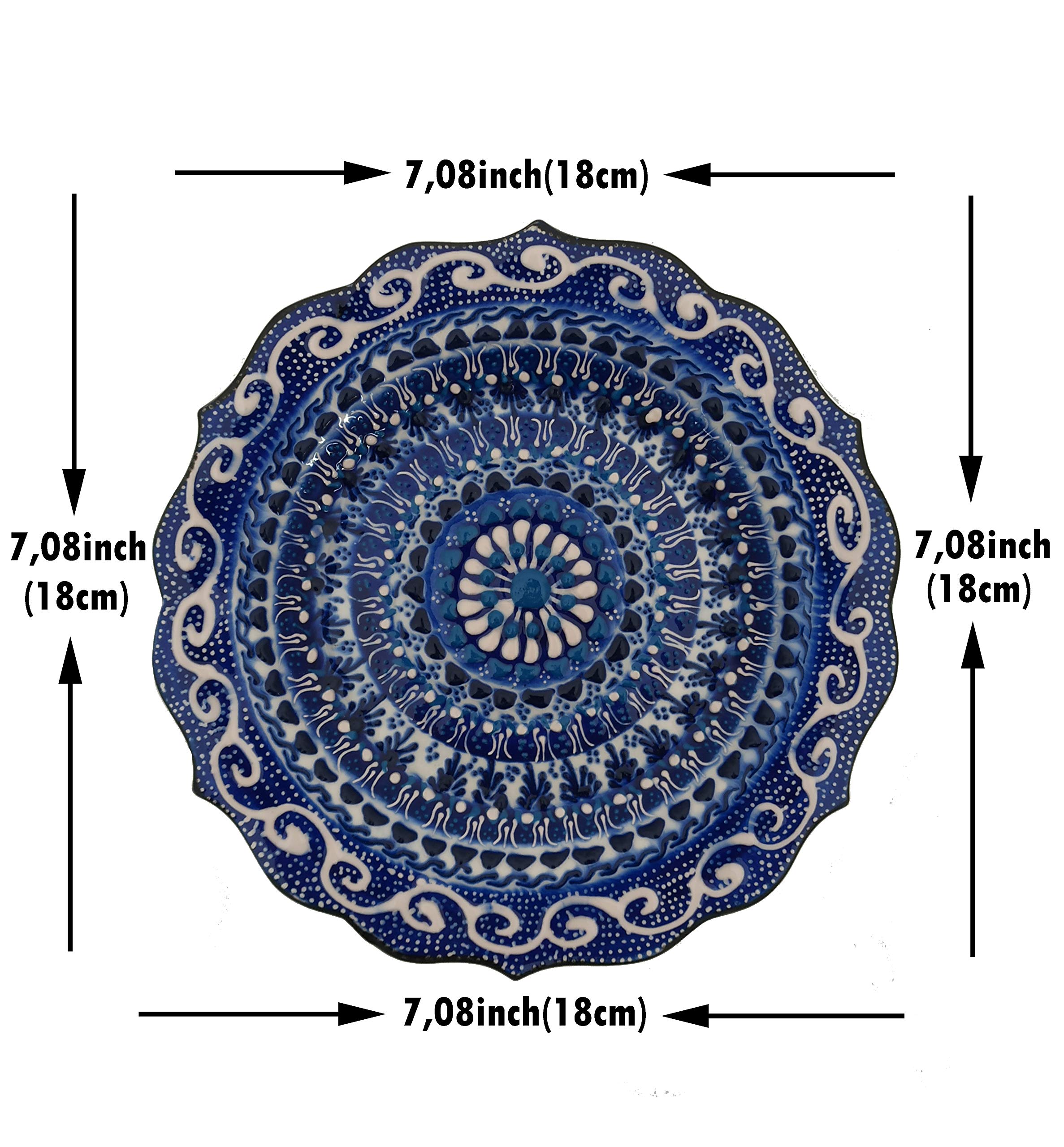 Handmade Turkish Ceramic Decorative Plate - Elegant Wall Art for Home & Office Decor | Perfect for Living Room, Dining Area, and Workspace Display