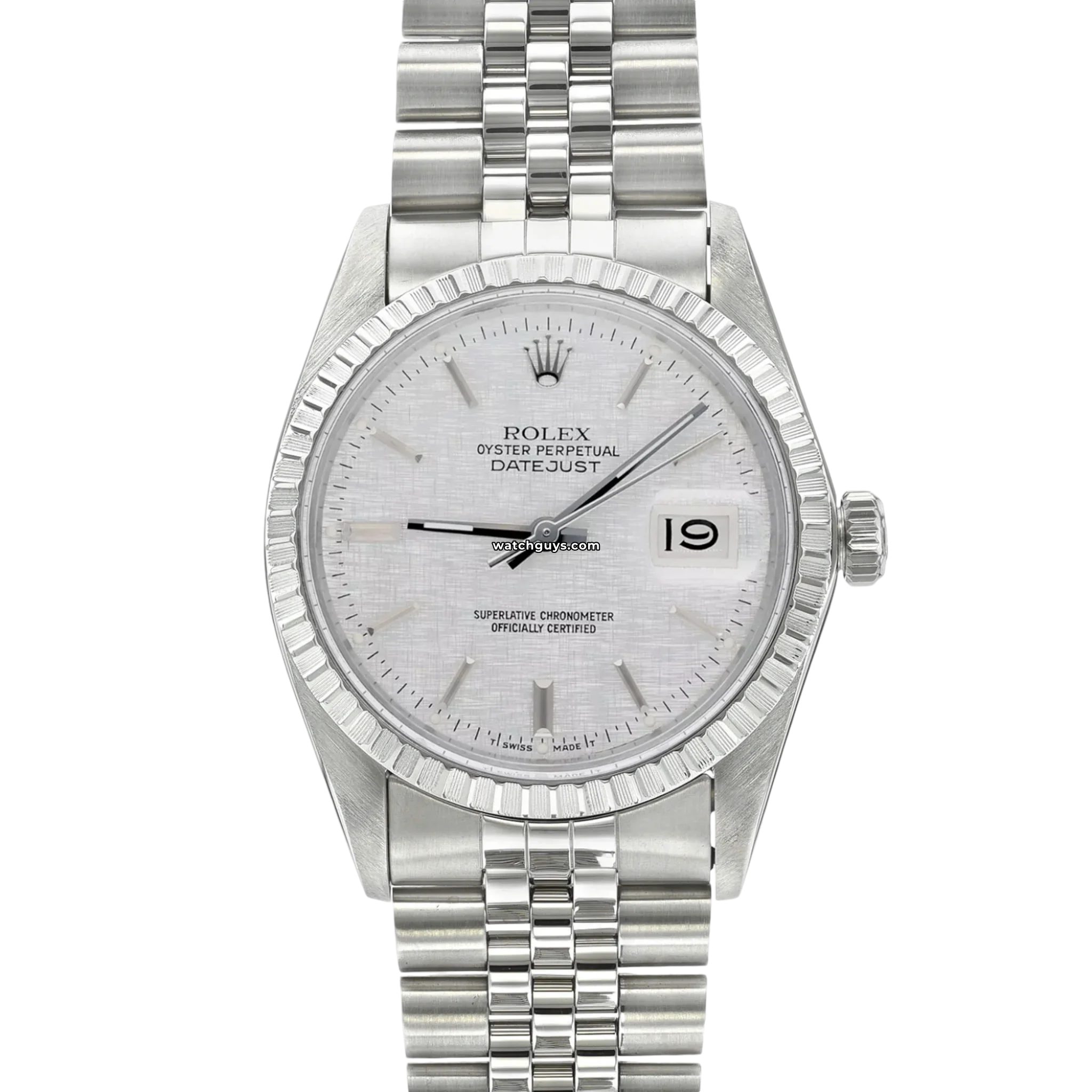 Rolex Datejust 16030 Men's Watch - Silver Stainless Steel Case with Linen Dial - Luxury Dress Watch for Business & Formal Occasions