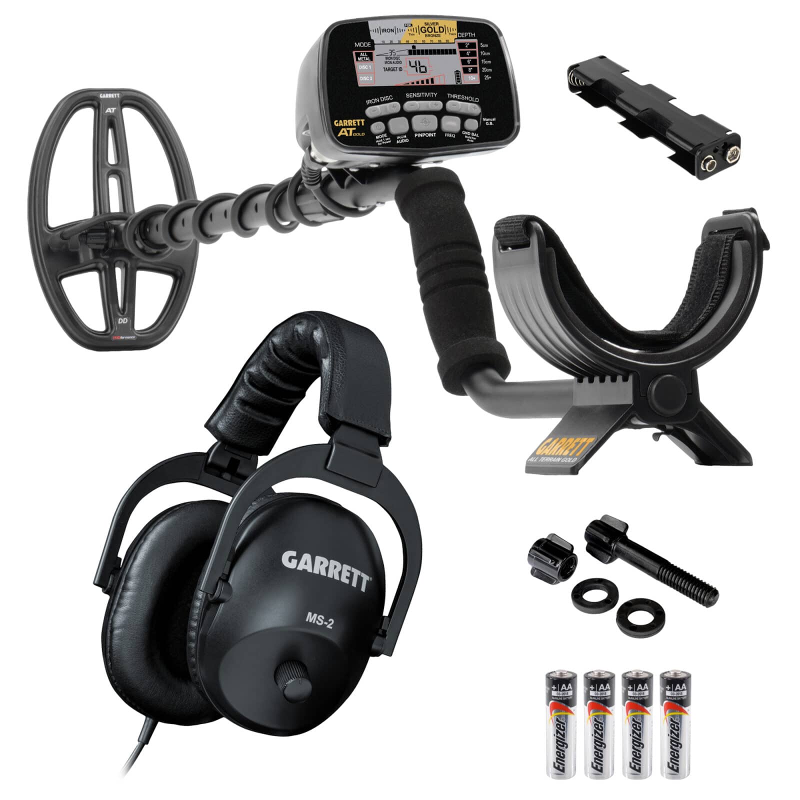 Garrett AT Gold Metal Detector with Waterproof Coil - Professional Gold & Metal Detecting Equipment for Treasure Hunting, Beach, Field & Outdoor Adventures