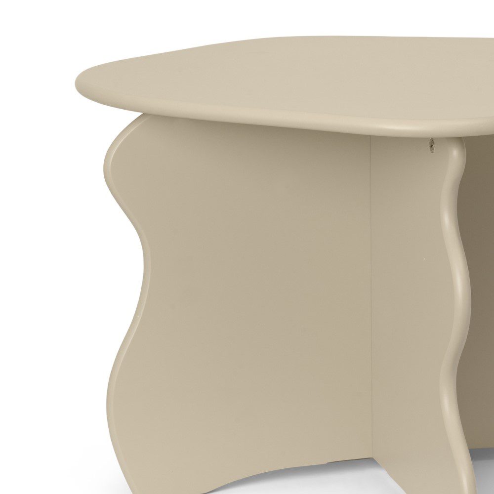 FERM LIVING Slope Table in Cashmere - Modern Scandinavian Side Table for Living Room, Bedroom, or Office