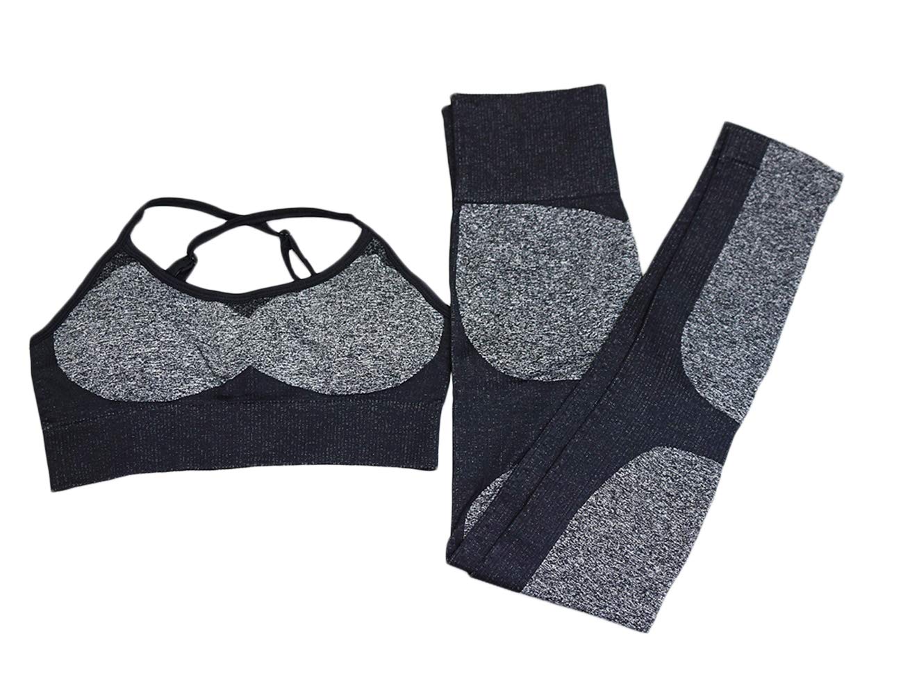 SOMTHRON 2PCS Women's Sports Bra & Yoga Leggings Set - Gym & Yoga Activewear