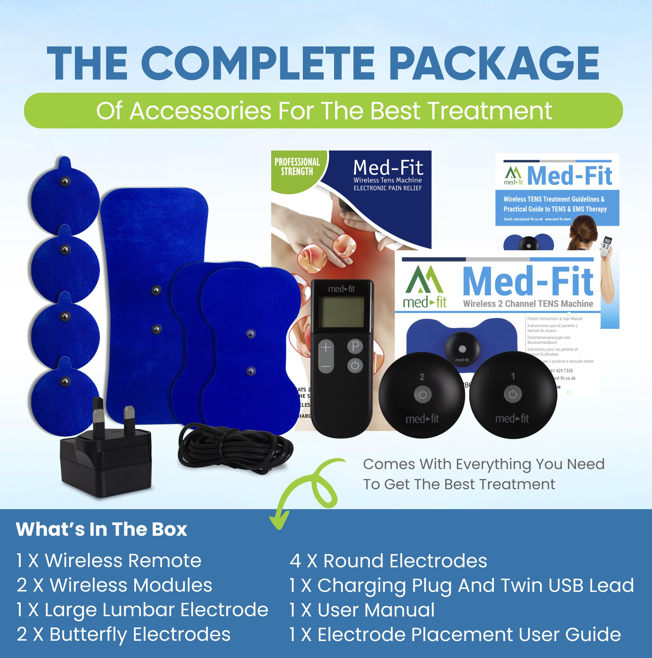 Rechargeable Wireless TENS Unit with Dual Channel & Remote Control - Portable Muscle Stimulator for Back, Neck, Shoulder, Sciatica & Joint Pain Relief - Perfect for Home, Office & Travel Use