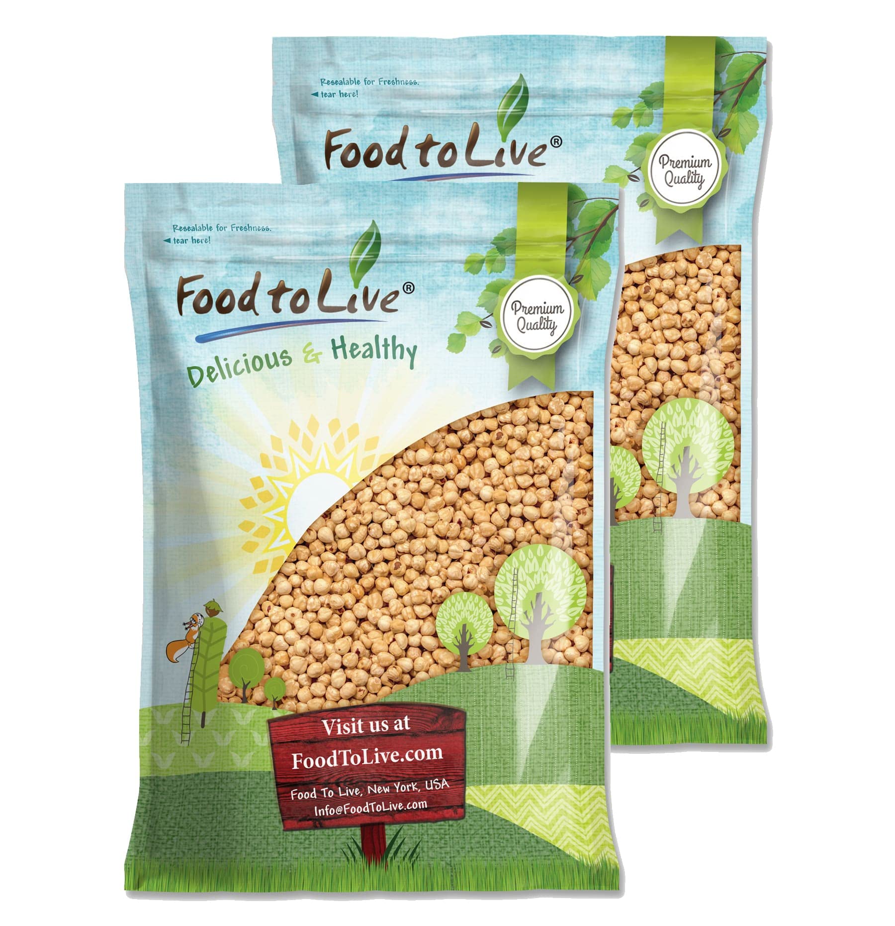Food to Live - Dry Roasted Blanched Hazelnuts, 16 Pounds - Unsalted, Oven Roasted Whole Filberts, No Oil Added, No Skin, Vegan, Kosher, Bulk - High in Protein & Vitamin E - Perfect for Baking, Snacking & Healthy Recipes