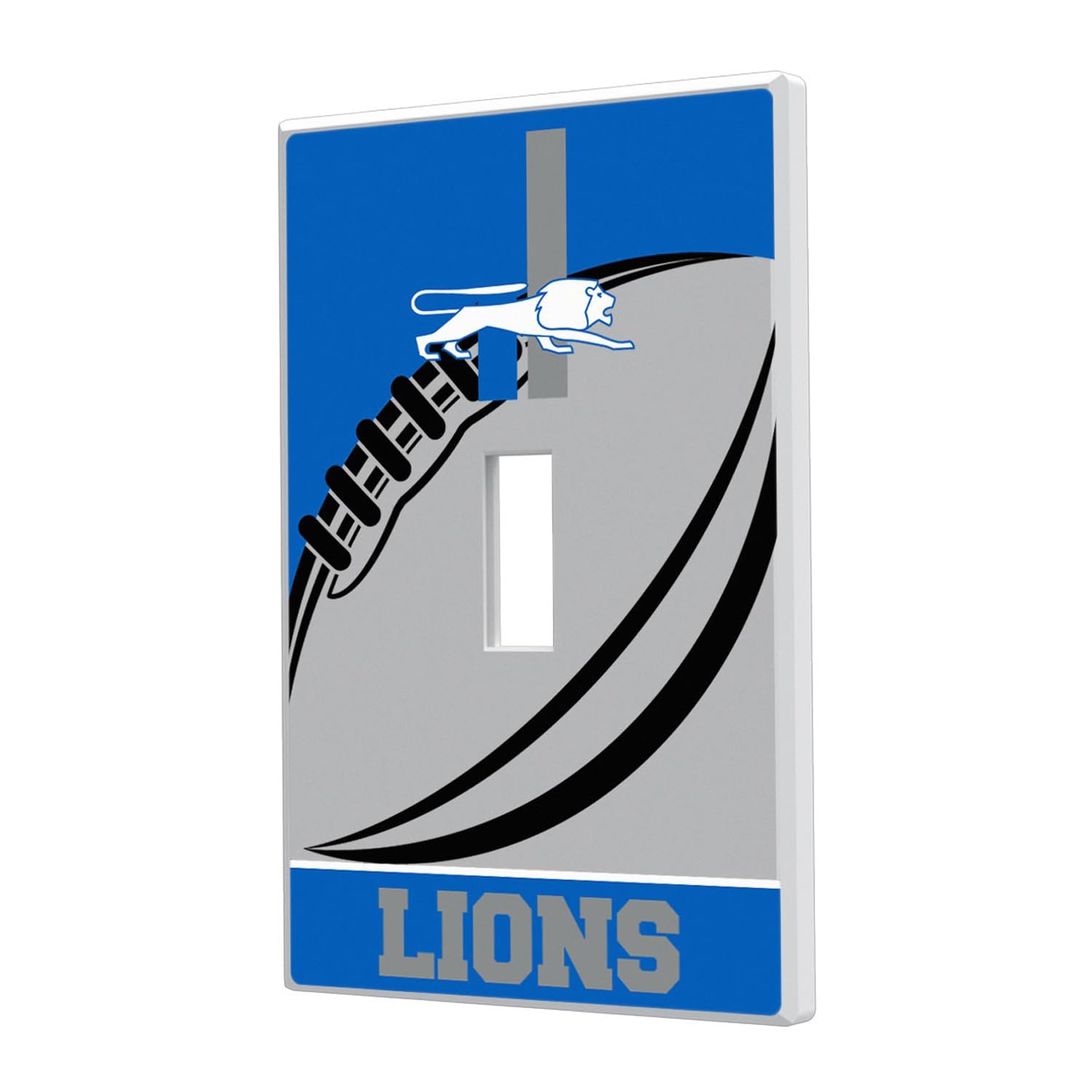 Detroit Lions NFL Team Logo Single Toggle Light Switch Plate Cover - Perfect for Game Room, Bedroom, and Home Decor