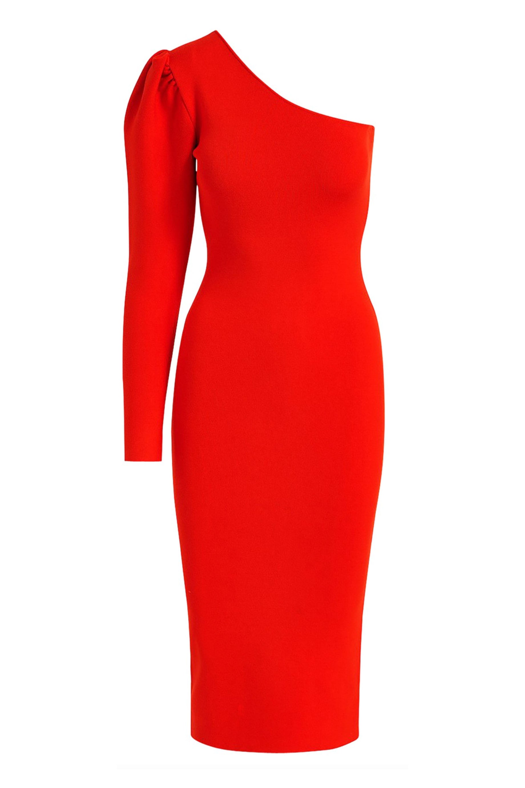 Essentiel Antwerp Emelyn Dress - Red Floral Midi Dress for Women | Summer Party & Wedding Guest Outfit