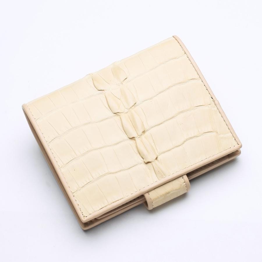 Luxury White Pearl Crocodile Leather Women's Wallet - Elegant Designer Clutch Purse for Everyday Use & Special Occasions