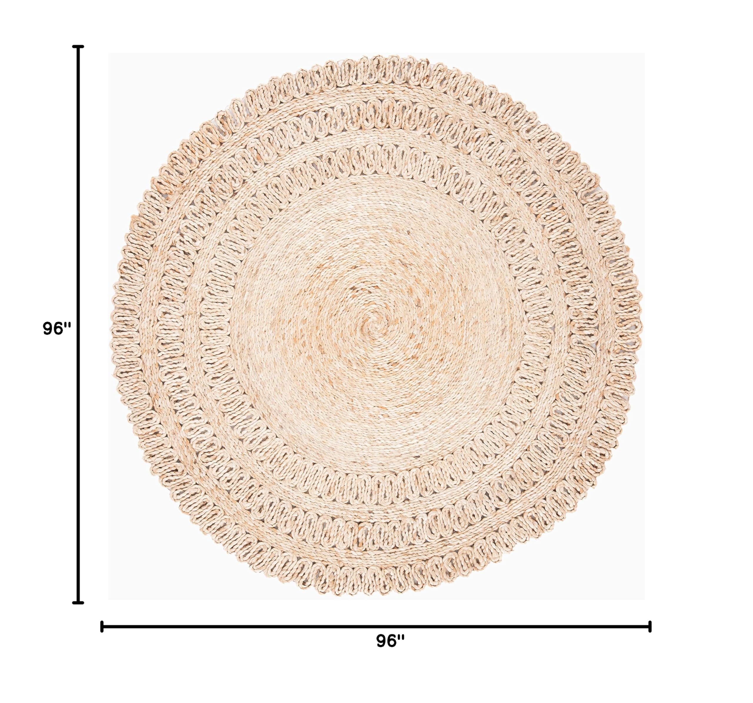 SAFAVIEH Natural Fiber Round Collection 8' Round Jute Area Rug - Handmade Boho Chic Farmhouse Rug for Living Room, Bedroom & Nursery | Eco-Friendly Natural Fiber Floor Decor