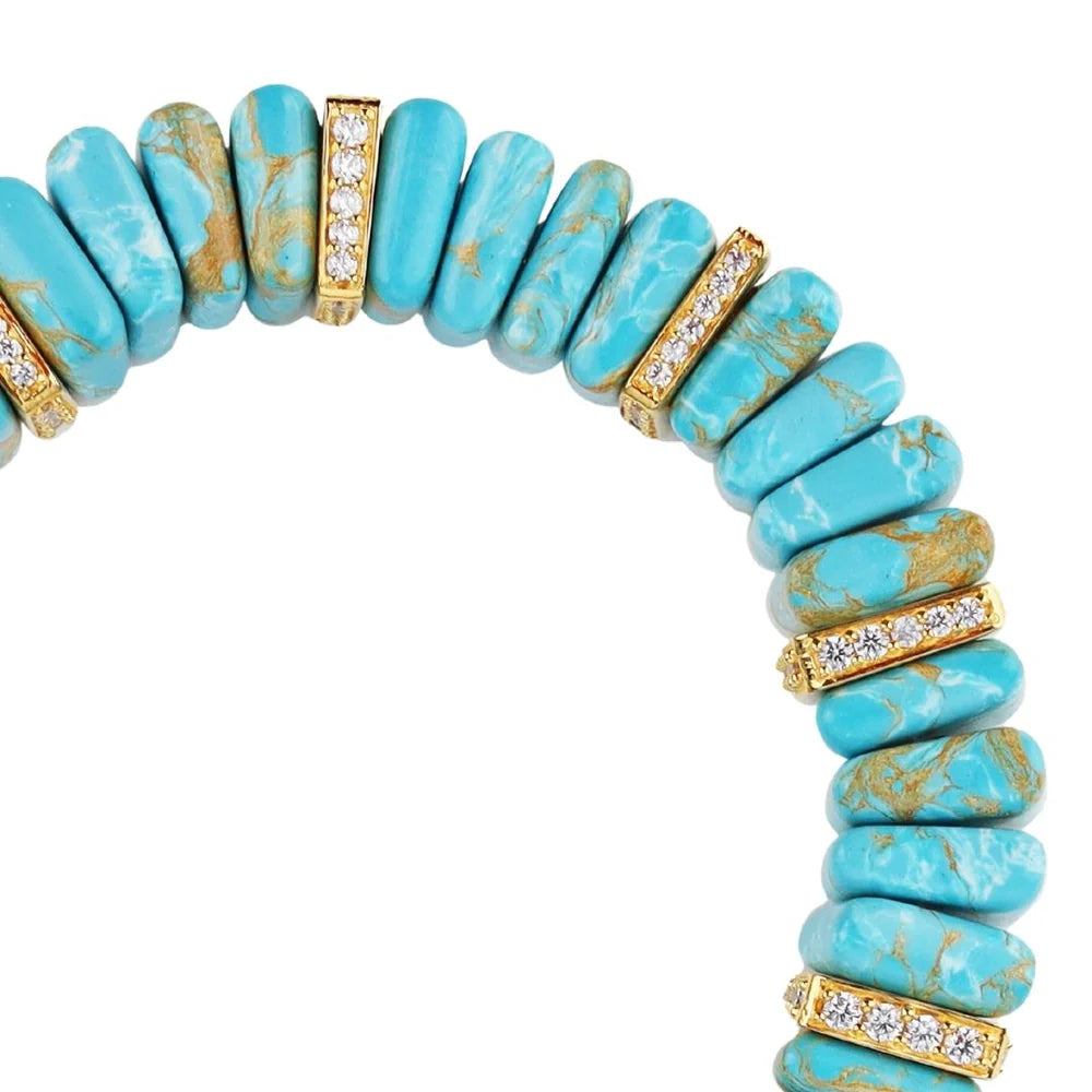 BuDhaGirl Sleeping Beauty Turquoise Tablet Bracelet - Stylish & Functional Jewelry for Yoga, Meditation, and Everyday Wear