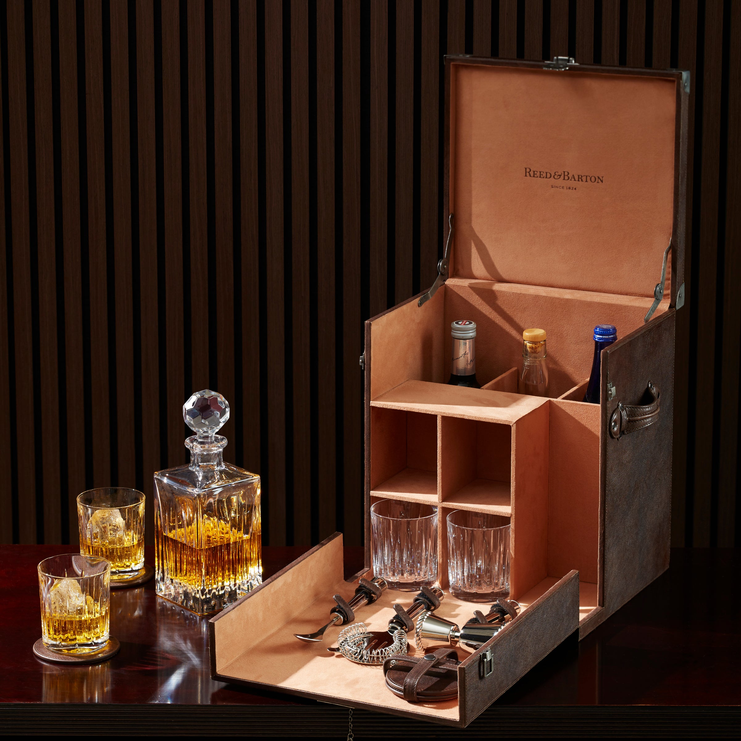 200th Anniversary Soho Travel Bar Box Gift Set - Premium Whiskey & Cocktail Accessories for Men - Perfect for Home Bars, Camping, and Gifting