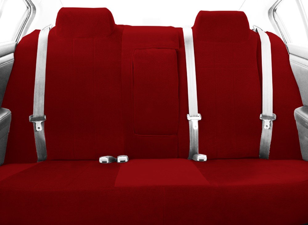 CalTrend Red Velour Seat Covers for 2006-2011 Chevrolet Impala - 40/60 Split Bench Rear Seats with Classic Insert & Trim | Perfect for Car Interior Protection & Style Upgrade