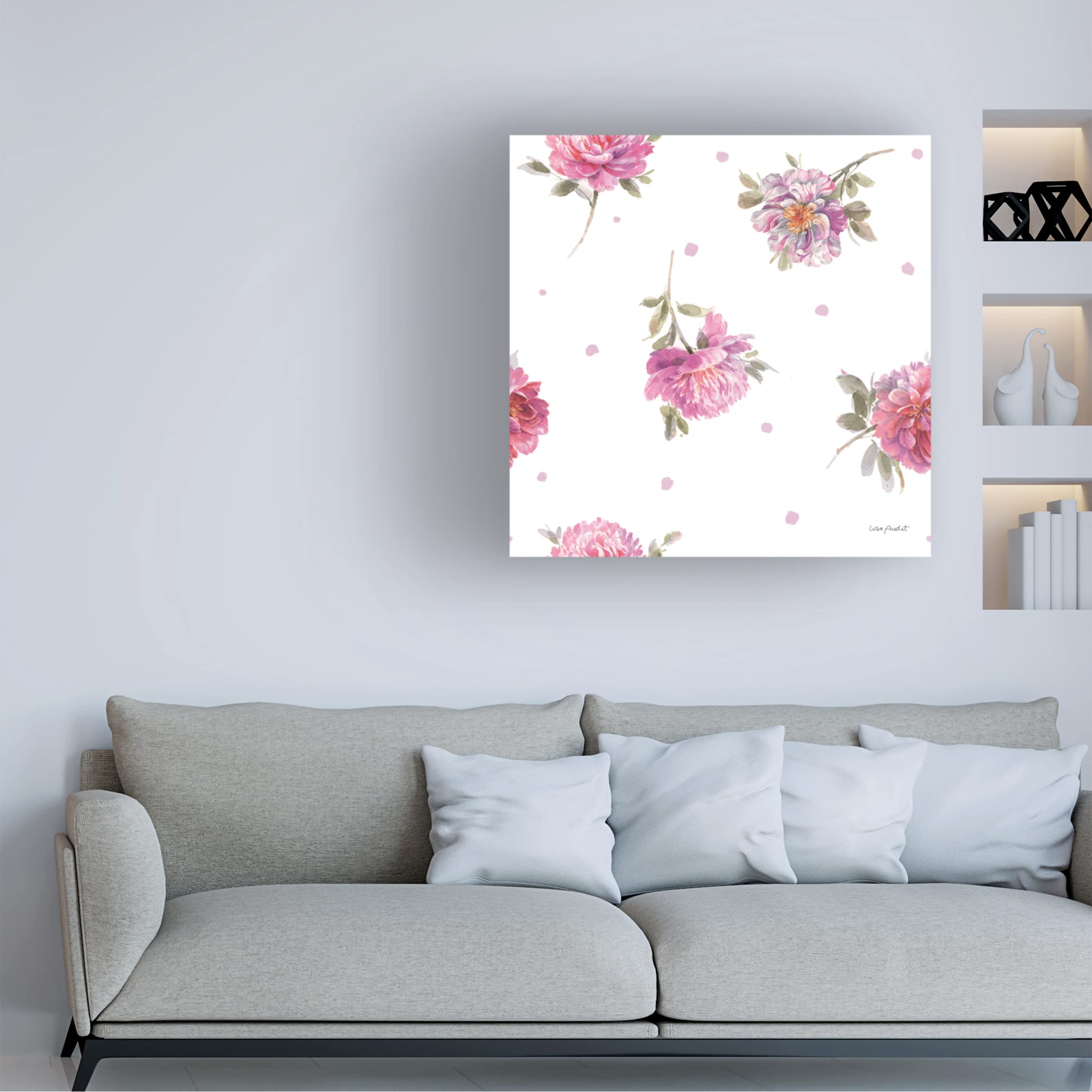Lisa Audit 'Obviously Pink 23' Canvas Wall Art Print - Modern Pink Abstract Painting for Living Room, Bedroom & Office Decor