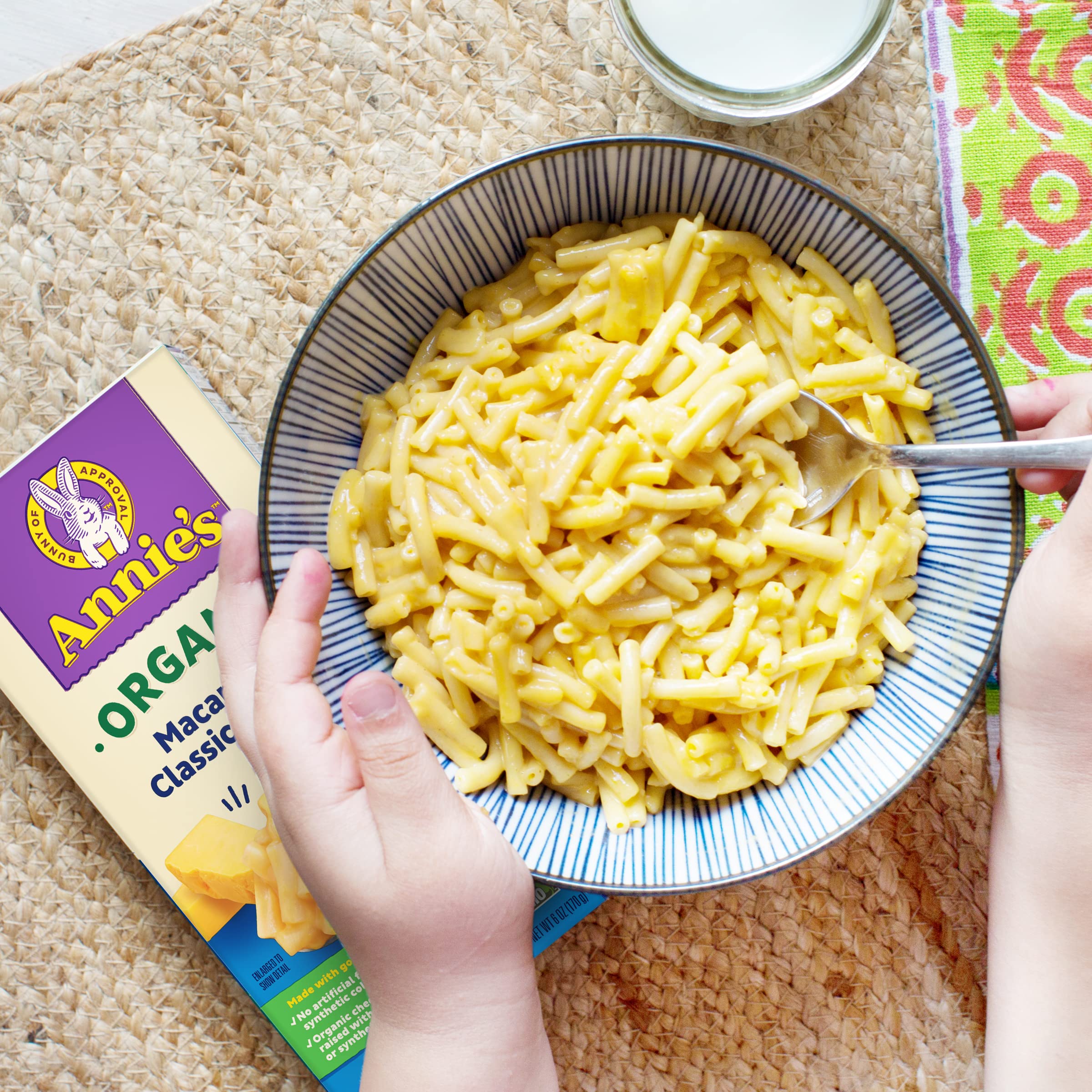 Organic Macaroni and Classic Cheddar Cheese | Annie's Mac and Cheese | 6 oz (Pack of 12) | Quick Dinner, Kids Lunch & Easy Snacks for School or Home