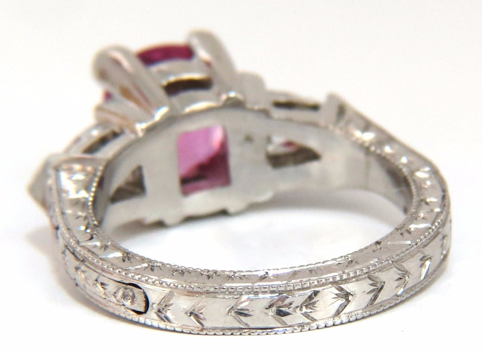 AGL Certified Natural Pink Sapphire Shield Cut Diamond Ring in Platinum for Arthritis Relief – Perfect for Weddings, Anniversaries & Special Occasions