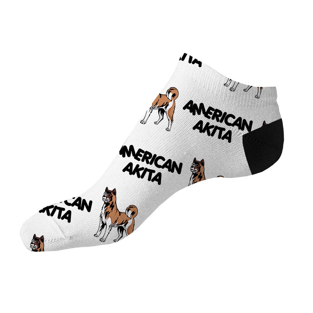 American Akita Dog Breed Pattern Novelty Socks for Men & Women - 3 Pairs Ankle Socks Set (Polyester Blend) - Perfect for Dog Lovers, Casual Wear & Gift Giving