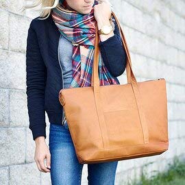Premium Colombian Vaquetta Leather Tote Bag for Women - Medium Size with Pockets | Stylish & Durable Handbag for Work, Travel & Everyday Use