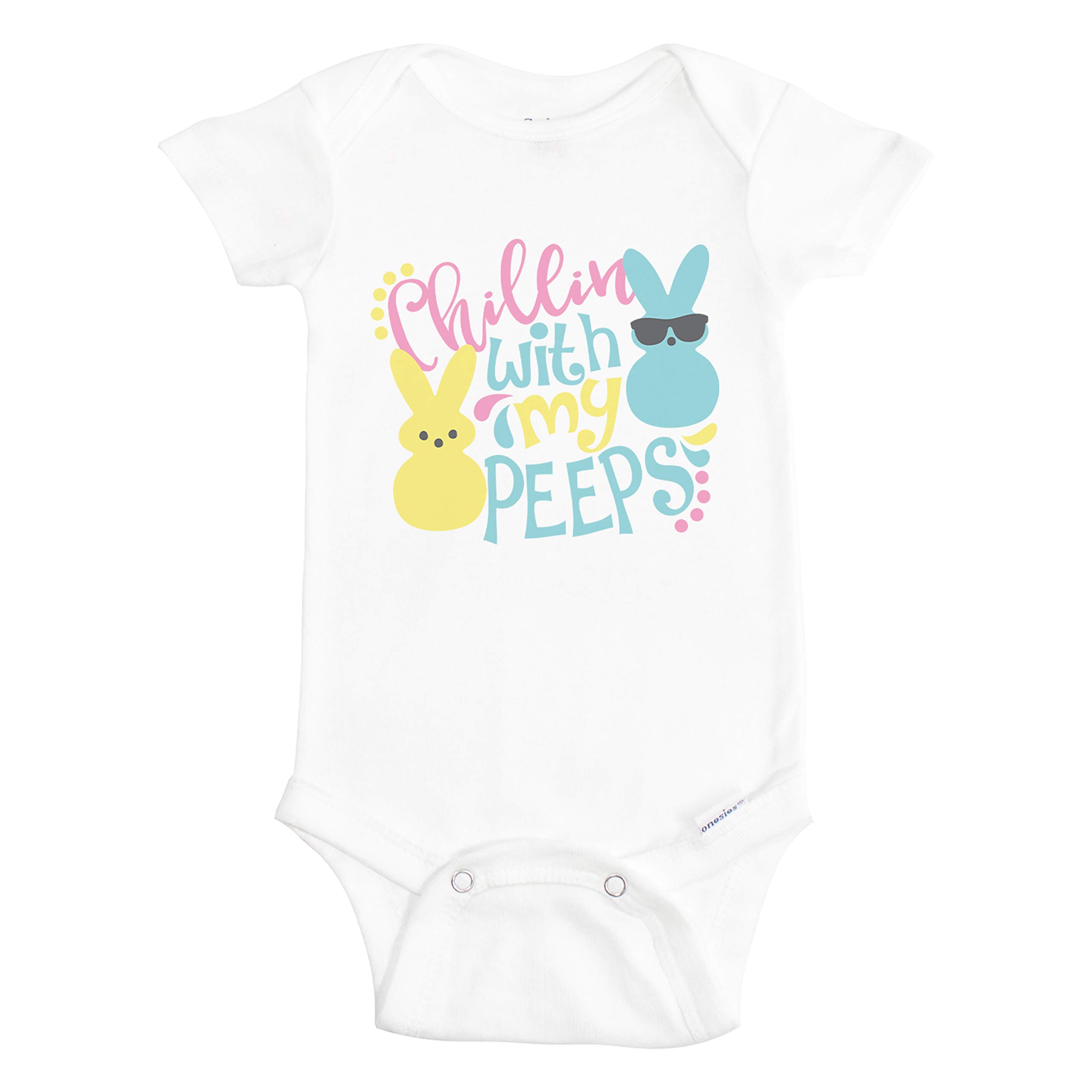 Chillin with My Peeps Baby Onesie - Cute Easter Bodysuit for Newborns & Infants - First Easter Outfit with Easter Egg Design - Perfect for Easter Photos, Family Gatherings & Spring Celebrations
