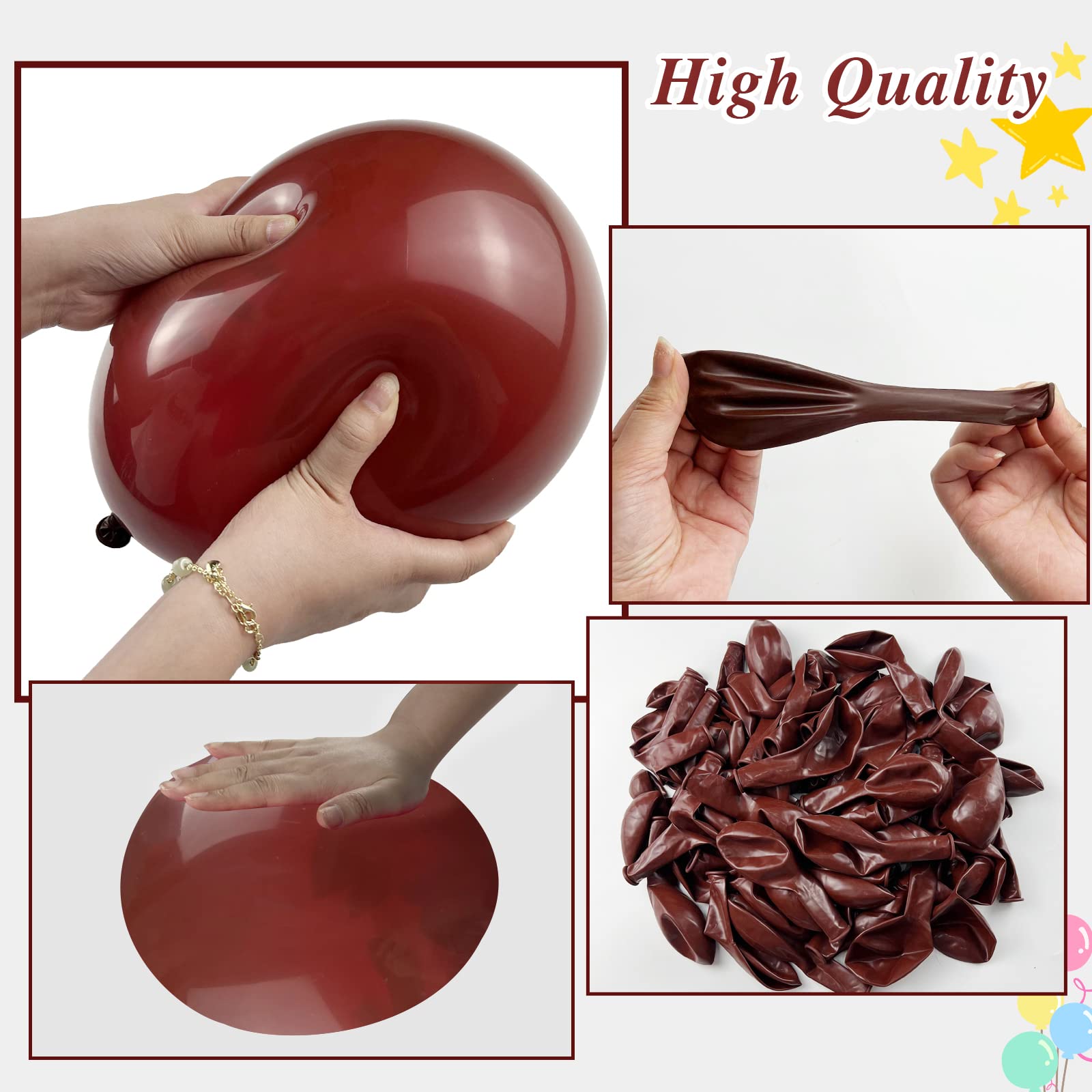 Janinus Burgundy Balloon Garland Arch Kit - 80pcs Maroon & Wine Red Matte Balloons (12in & 5in) for Graduation, Wedding, Bridal Shower, Birthday Party, Anniversary Decorations | Perfect for Indoor & Outdoor Party Decor, Photo Backdrops, and Event Styling