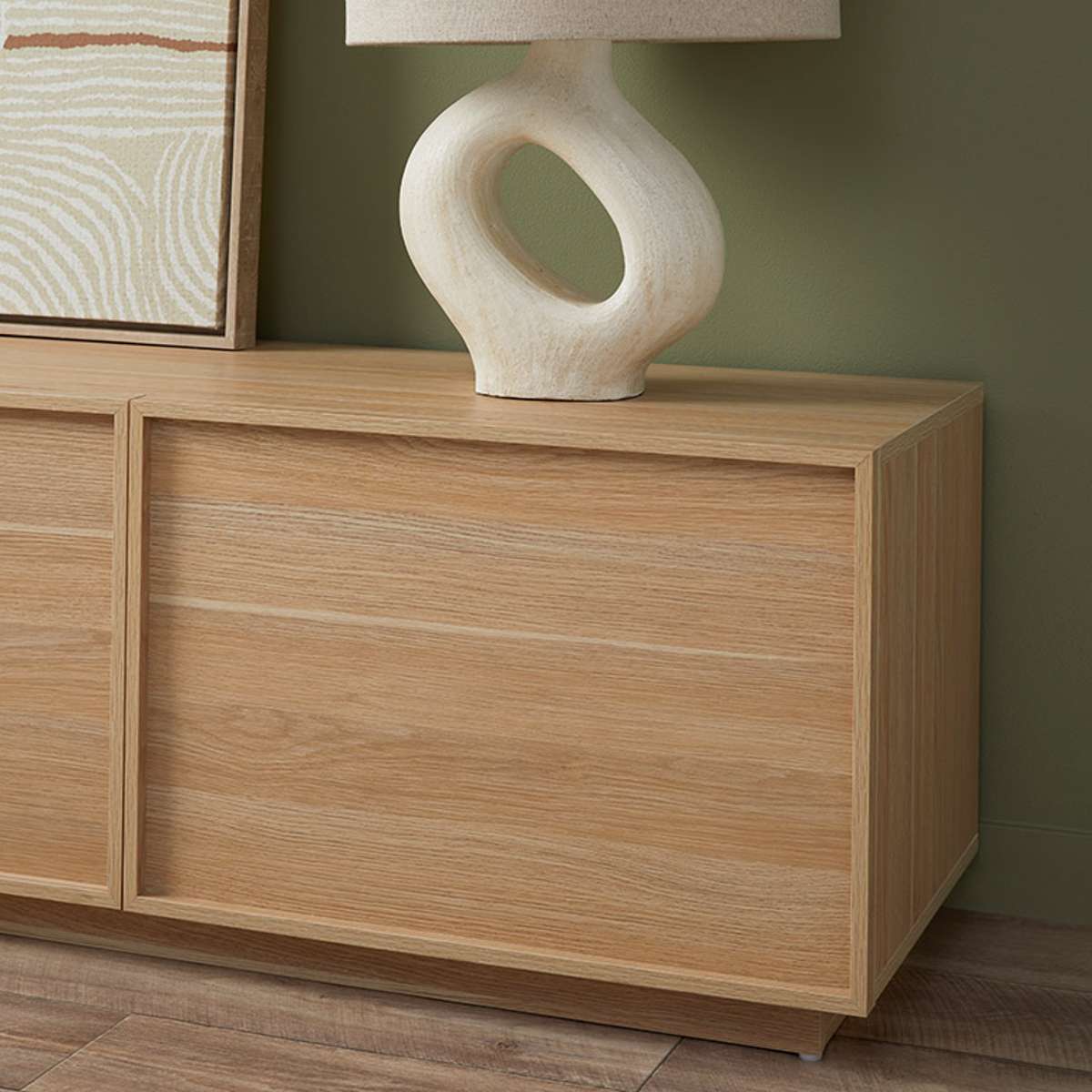 Osaka Entertainment TV Stand with Storage - Natural Wood Media Console for Living Room, Bedroom & Home Theater Setup