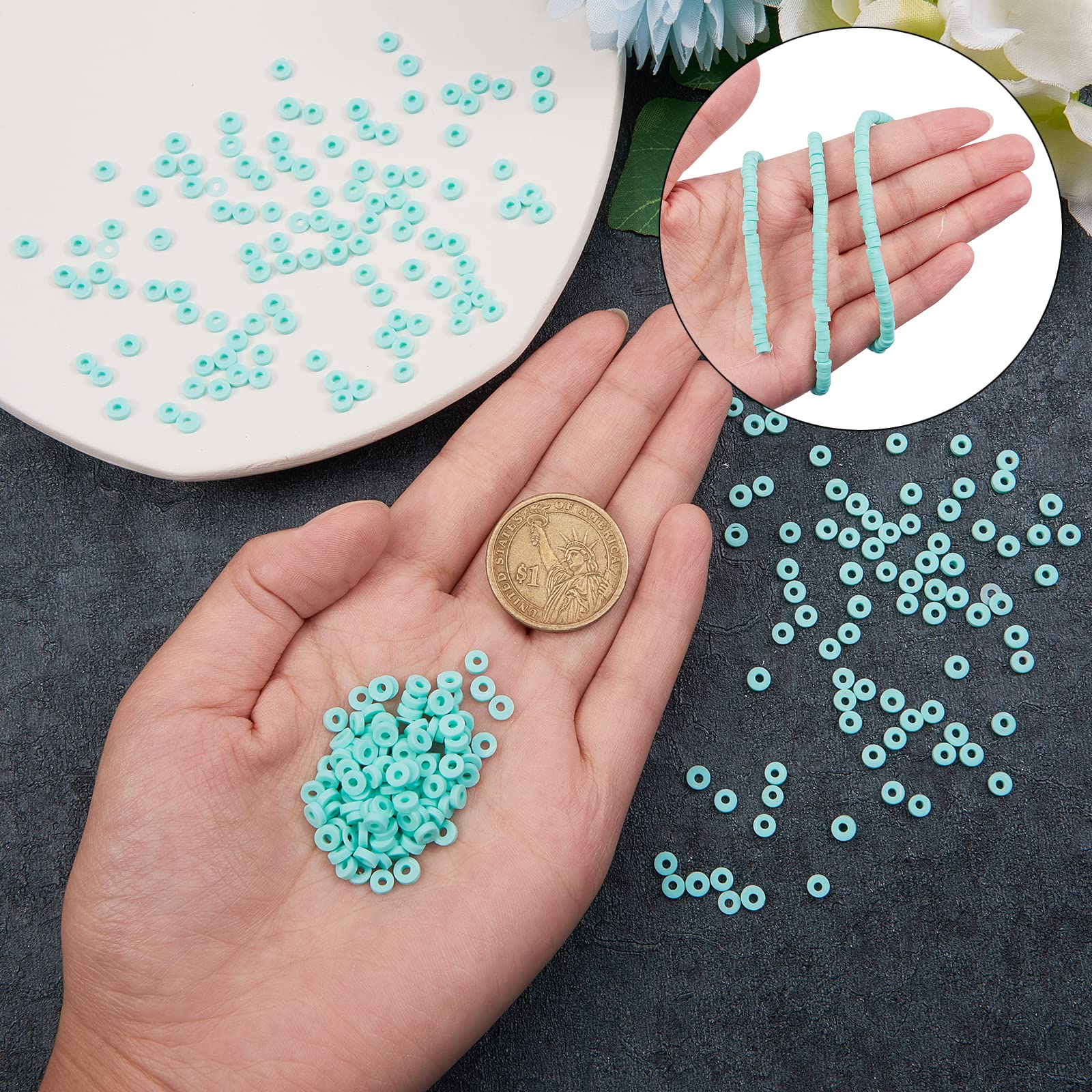 4mm Heishi Polymer Clay Beads - 10 Strands Flat Round Spacer Beads for DIY Jewelry Making, Bracelets & Necklaces - Handmade Vinyl Disc Beads Assortment for Crafting, Gifts & Boho Style Accessories