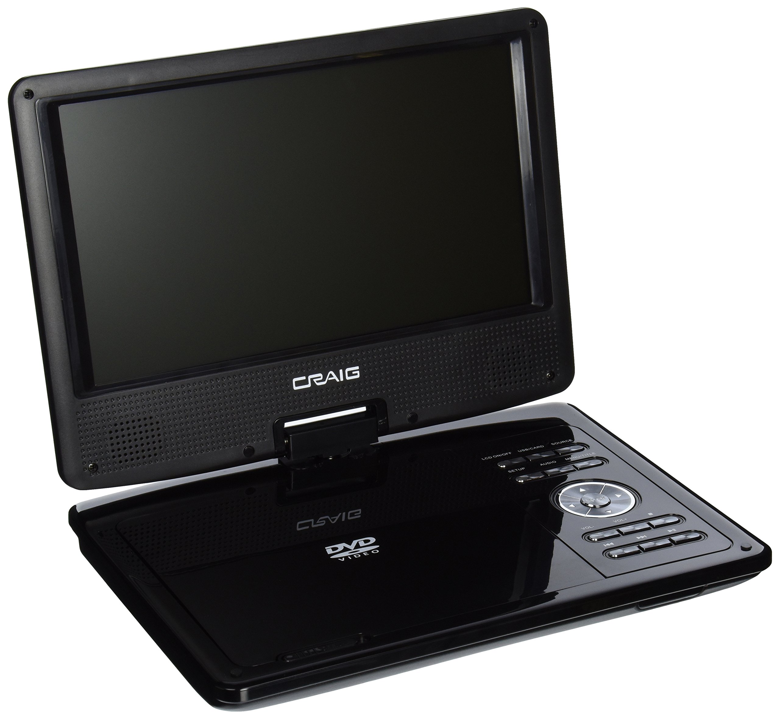 Craig Electronics CTFT713 9-Inch Portable Swivel Screen DVD/CD Player with Remote - Perfect for Travel, Kids Entertainment & Car Rides