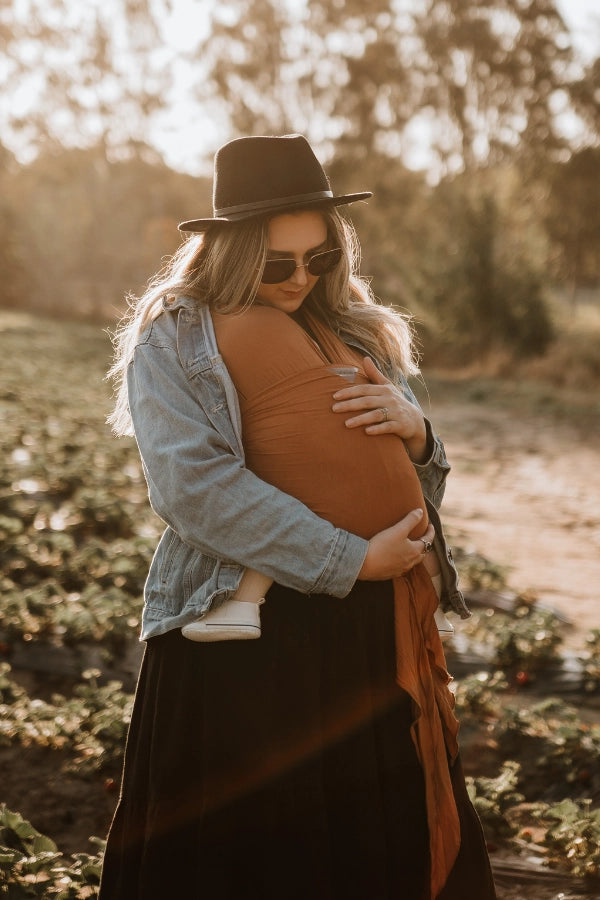 VIXSA Baby Wrap Carrier - Soft & Breathable Infant Sling for Newborn to Toddler (Chestnut Brown) - Perfect for Hands-Free Parenting, Shopping & Outdoor Adventures