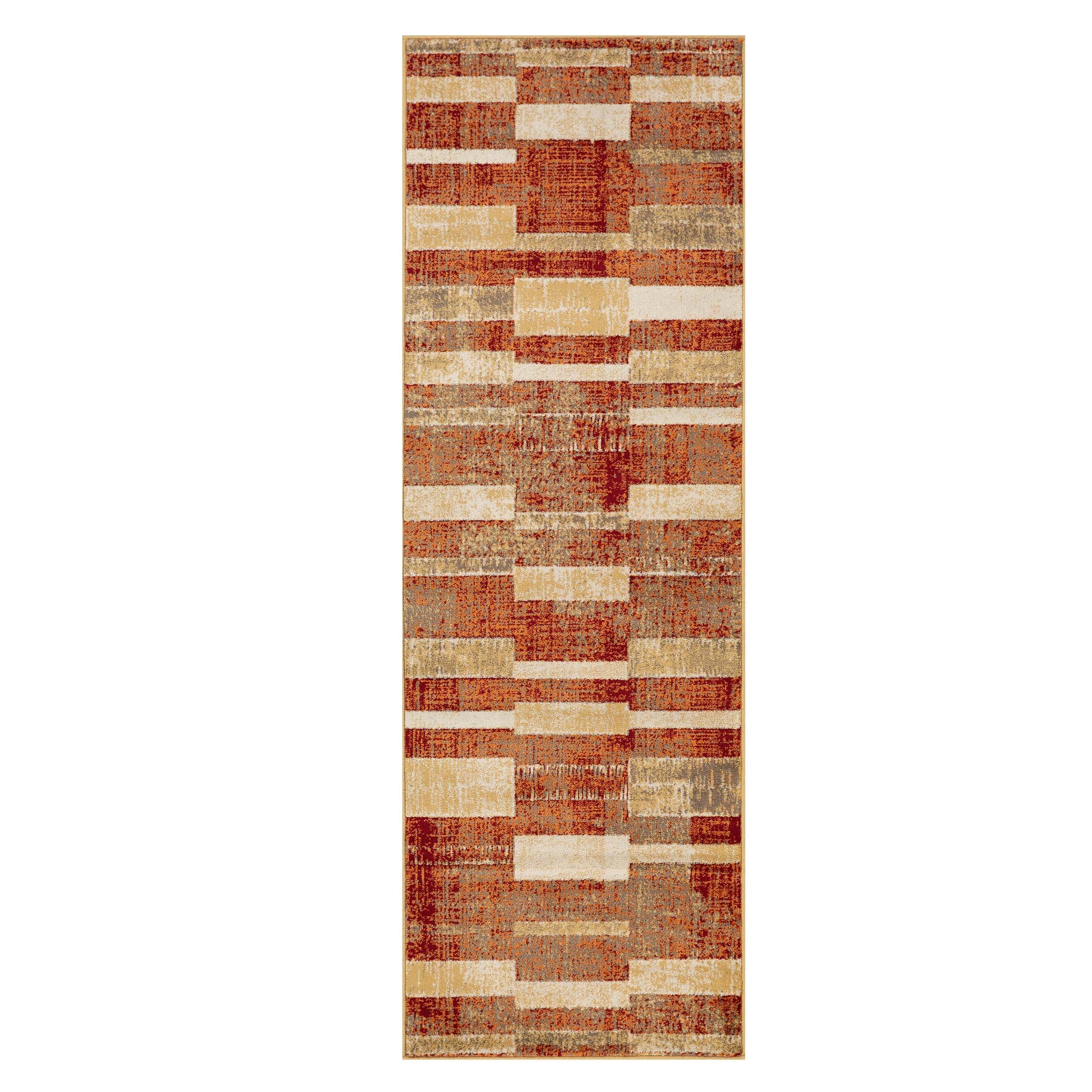 Radko Modern Striped Indoor Area Rug or Runner - Soft Non-Slip Living Room Carpet for Bedroom, Hallway & Home Decor