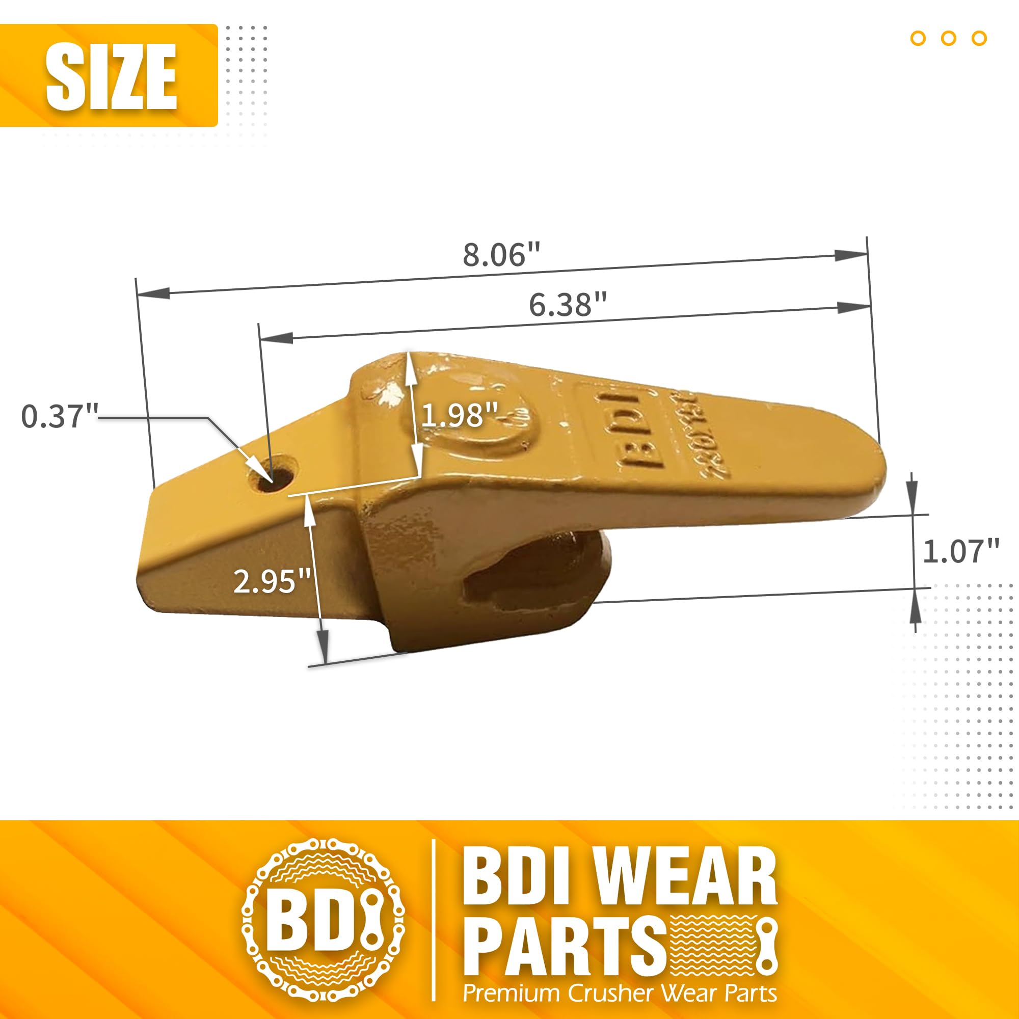 BDI Wear Parts 230X156 Teeth Adapter - Mini Excavator Weld On Shanks for X156L/X156S/X156T/X156WT Style Bucket Teeth (1PK) - Heavy Duty Replacement for Excavation, Trenching & Construction Work