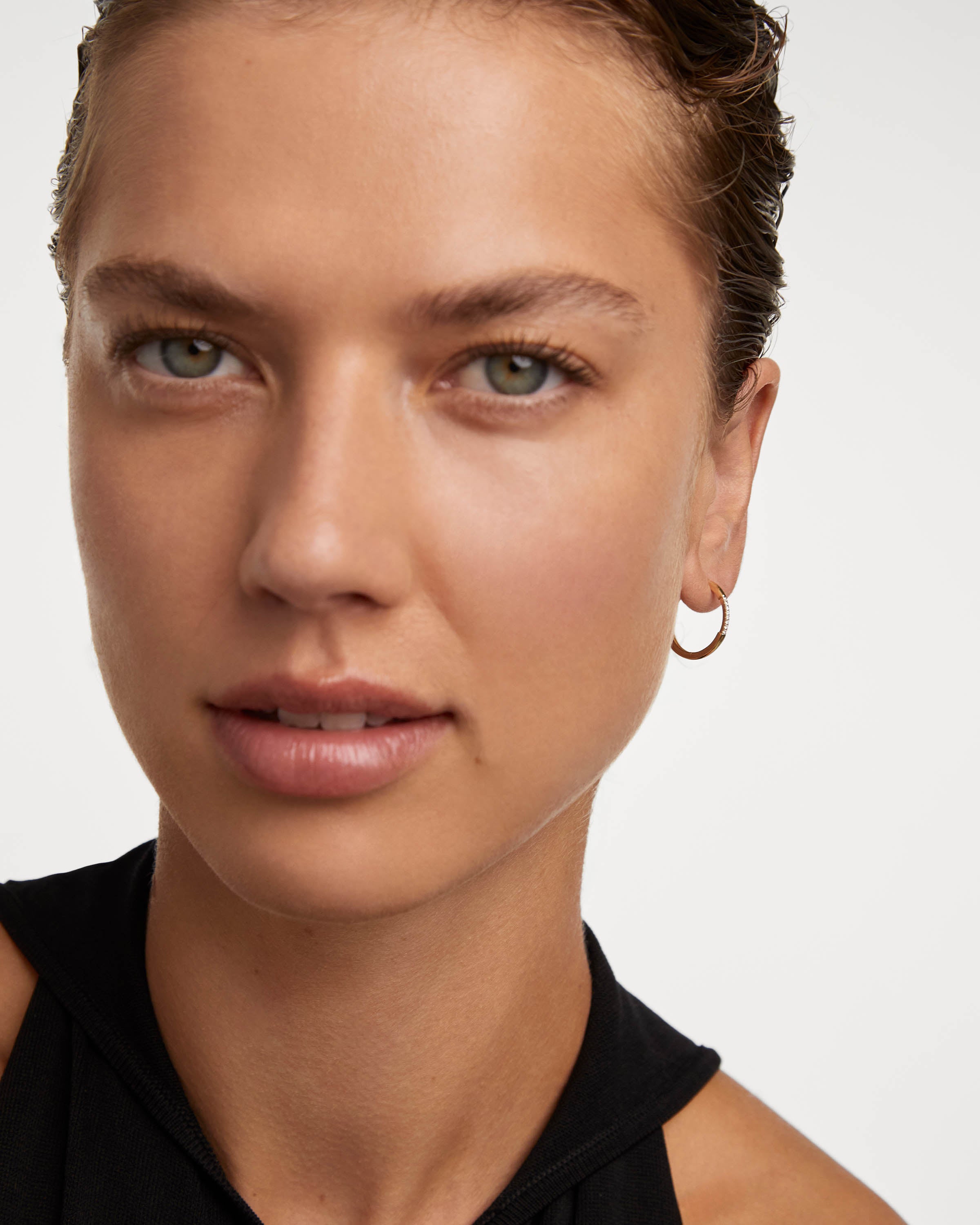 14K Gold Diamond Hoop Earrings for Women - Elegant Nora Hoops for Everyday Wear & Special Occasions