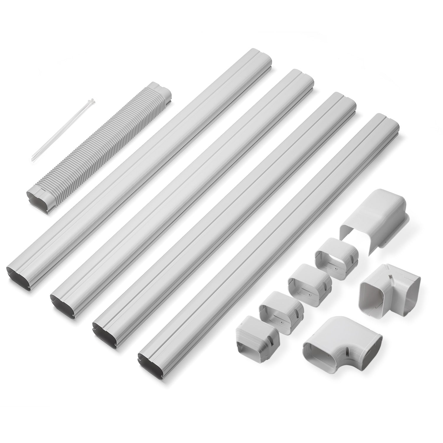 Decorative PVC Line Cover Kit for Mini Split AC - Hide Unsightly Pipes & Wires - Indoor/Outdoor Use for Home & Office