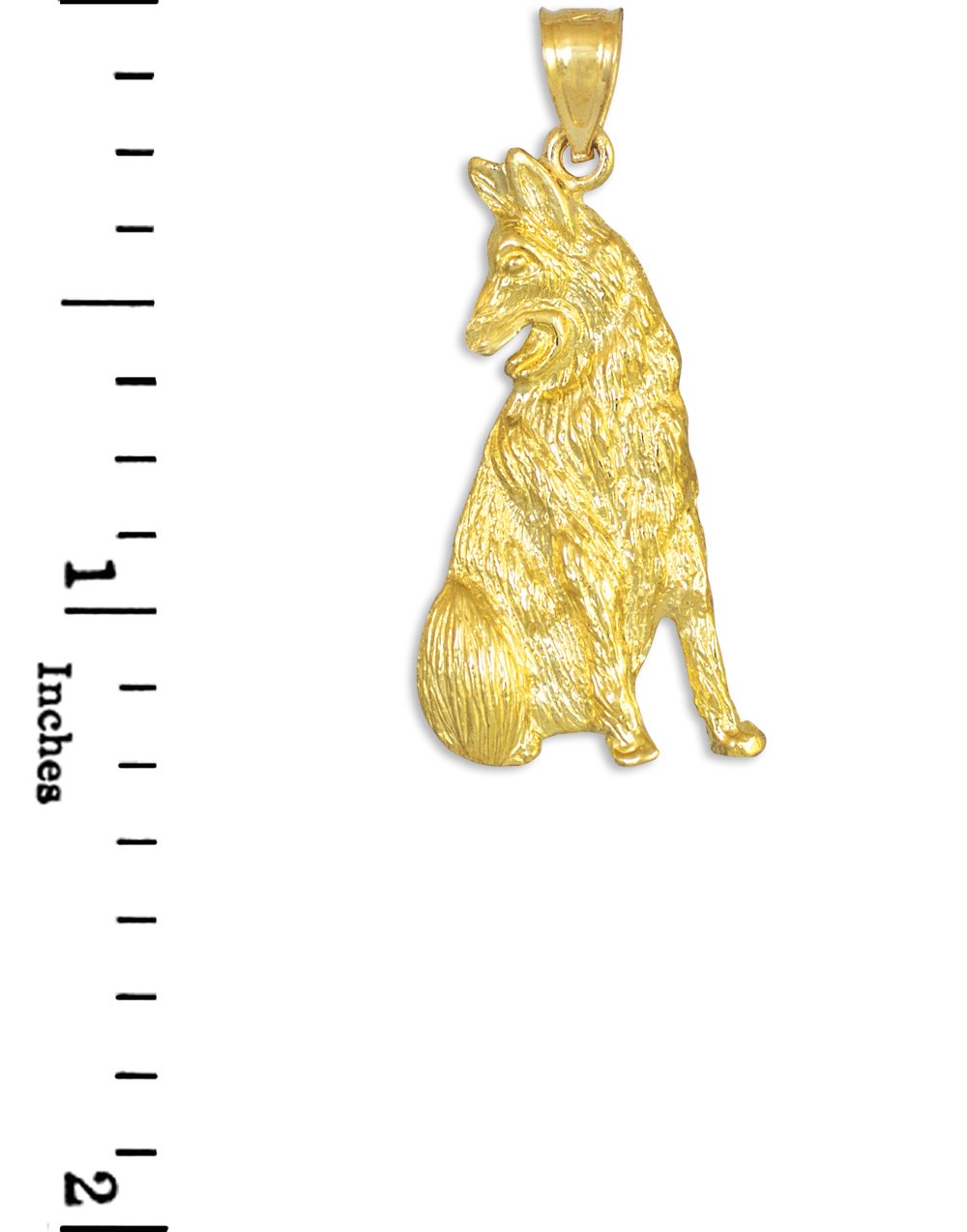 14k Yellow Gold German Shepherd Dog Pendant Necklace - High Polish Elegant Jewelry for Dog Lovers, Perfect Gift for Pet Owners & Animal Lovers