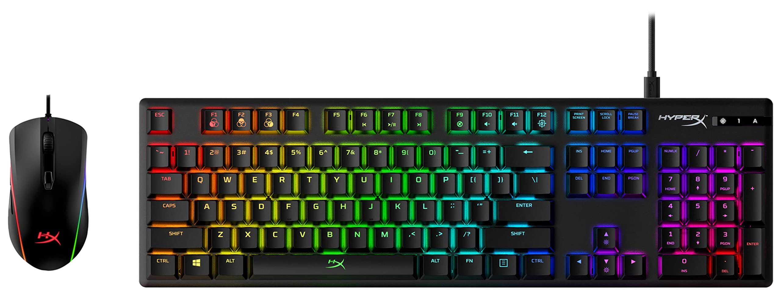 HyperX Alloy Origins Mechanical Gaming Keyboard - RGB Backlit, Blue Switches, Durable Aluminum Frame, Adjustable Feet | HX-MC002B Pulsefire Surge RGB Gaming Mouse - Perfect for PC Gaming, Esports & Streaming Setup
