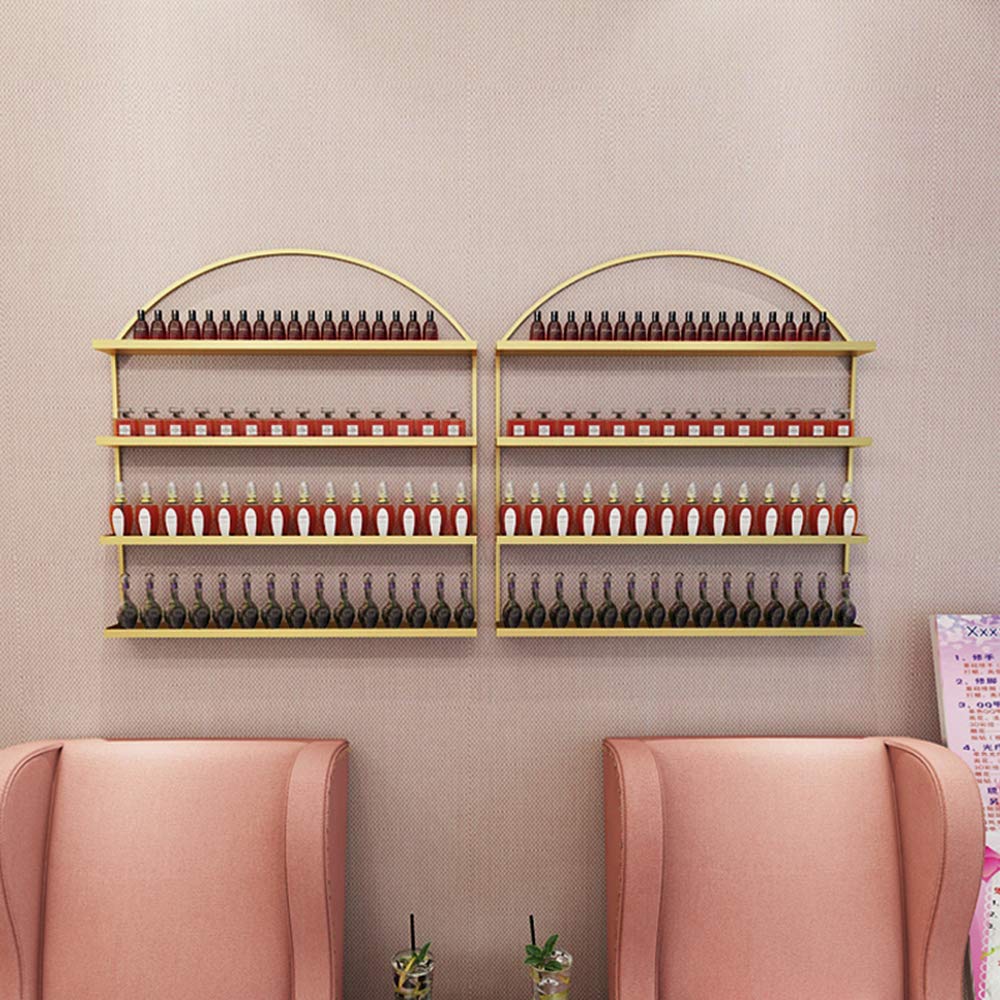 Wall-Mounted Metal Nail Polish Display Stand - 36 Bottle Capacity for Salon Organization | Lipstick, Essential Oil & Perfume Storage Rack | Perfect for Nail Salons, Beauty Shops & Home Vanity Display