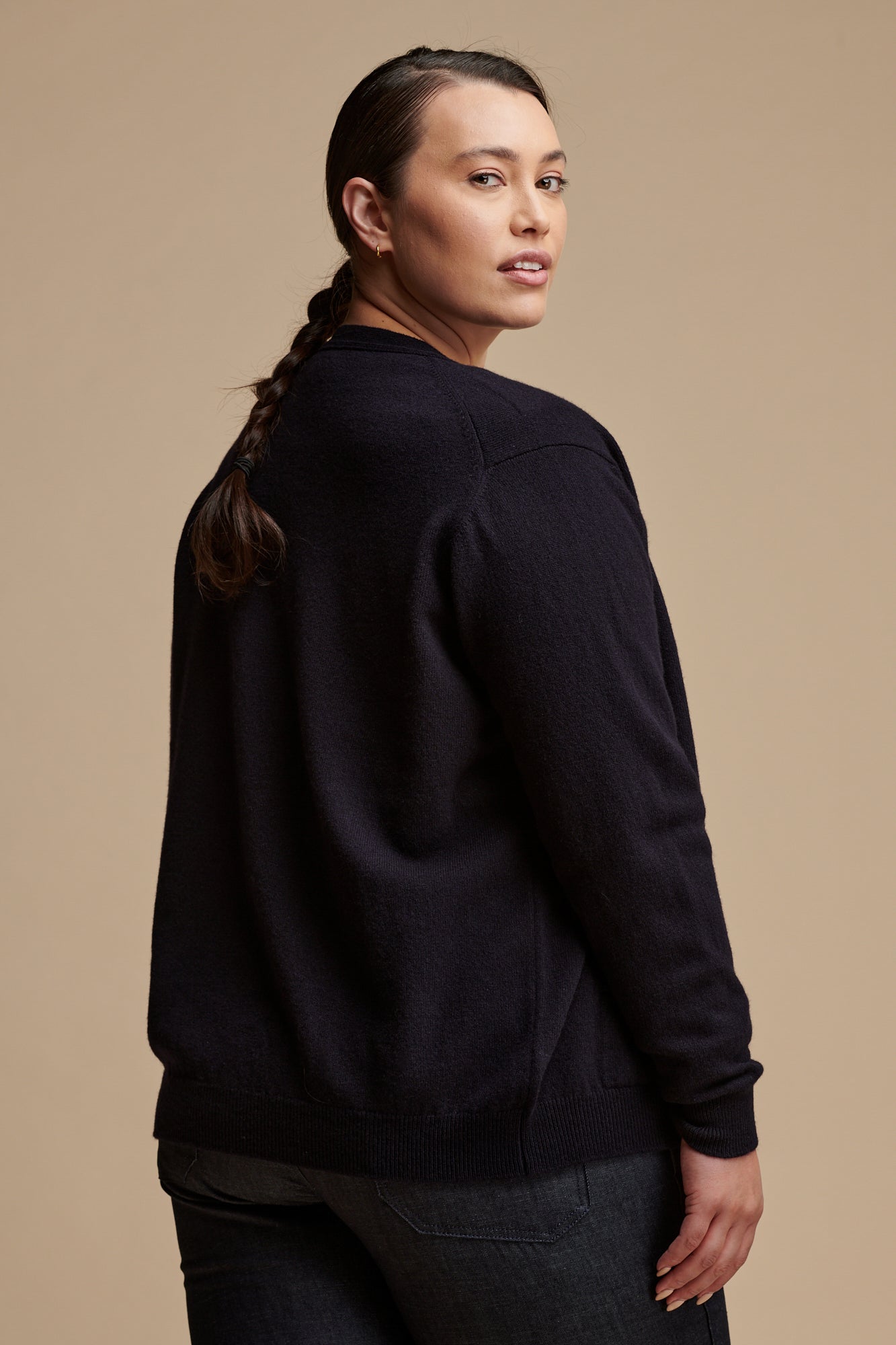Women's Soft Lambswool Cardigan Sweater - Navy Blue Cozy Knit Pullover for Fall & Winter | Perfect for Office, Casual Wear & Layering