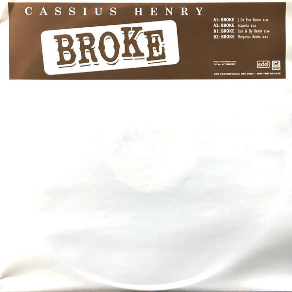 Cassius Henry – Broke Edel Records – 0123380EREP | Vintage Vinyl Record Collector's Item for Music Enthusiasts & DJs – Perfect for Home Listening, Parties & Retro Music Collections