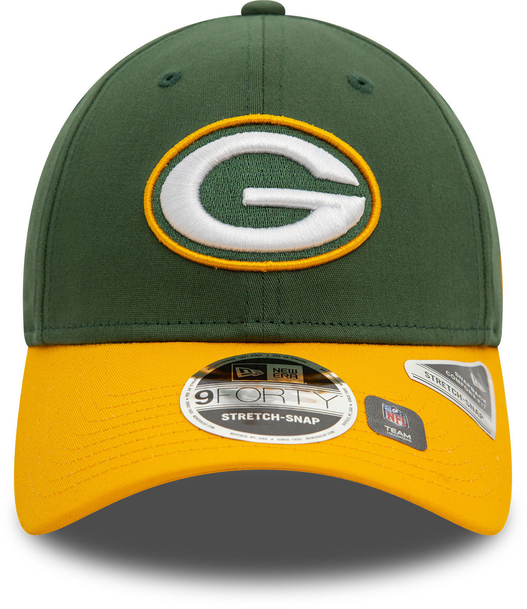 Green Bay Packers New Era 9Forty Stretch Snap NFL Team Cap - Adjustable Baseball Hat for Men & Women - Perfect for Football Games, Tailgating & Fan Gear Collection