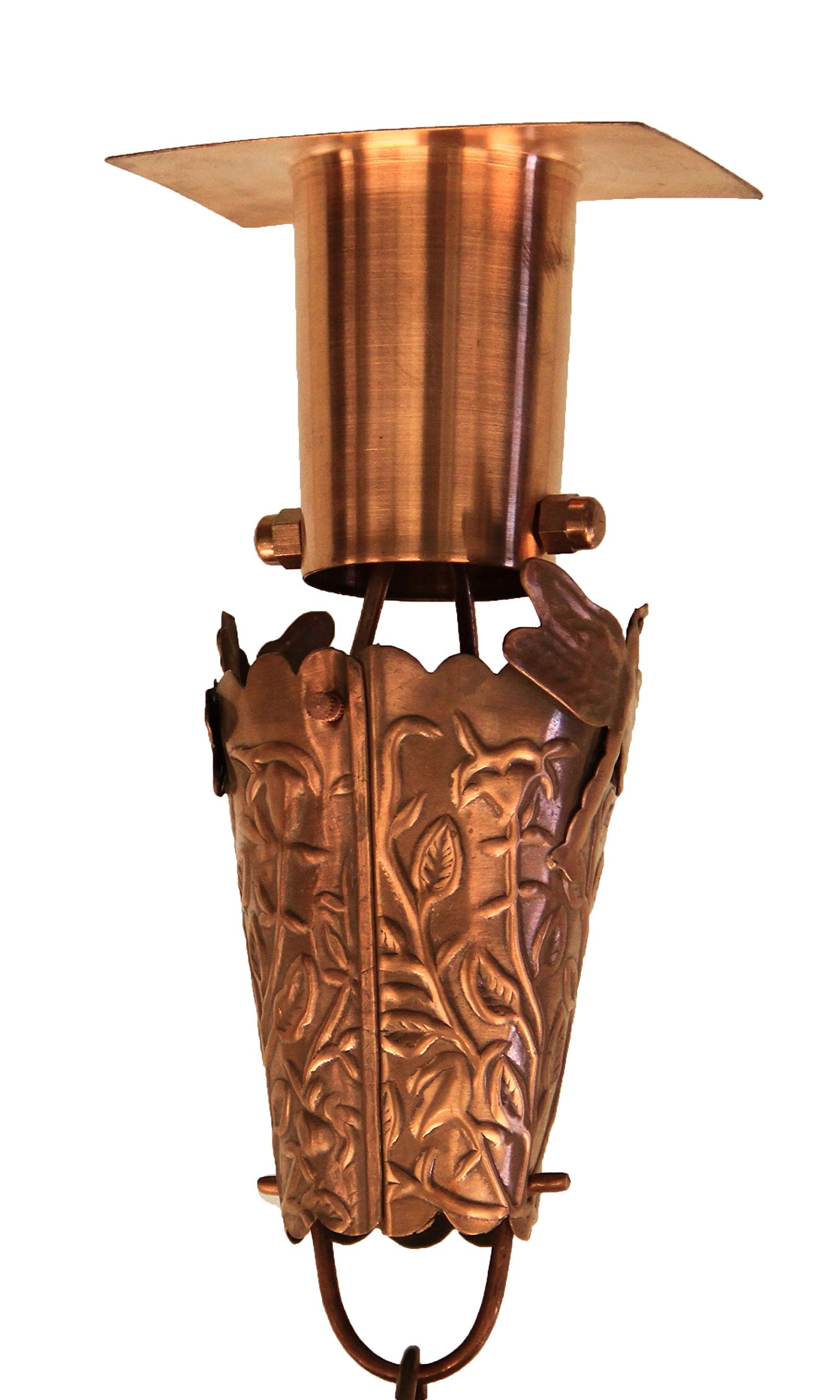 Dragonfly-Themed Copper Rain Chain with Installation Kit (16 Foot) - Perfect for Garden, Patio, and Downspout Decoration