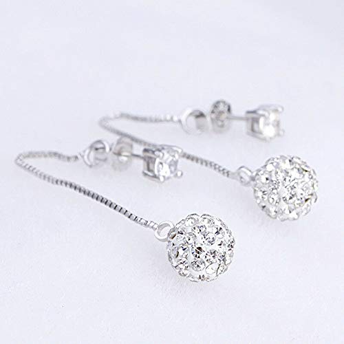2019 Women's 925 Sterling Silver Long Dangle Earrings with Zircon Crystals - Elegant Drop Earrings for Parties, Weddings & Evening Events